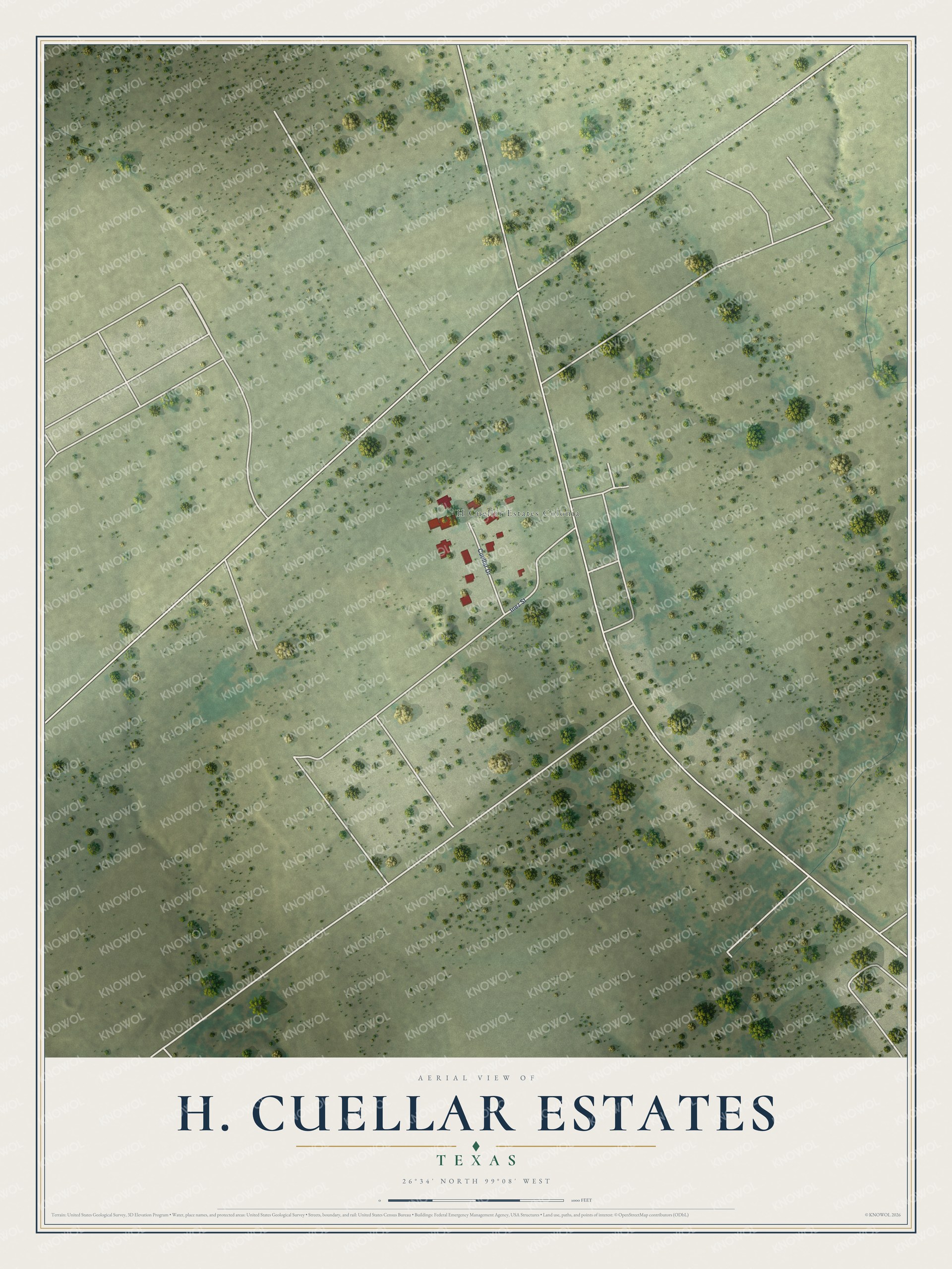 Watermarked full-map preview of H. Cuellar Estates, Texas