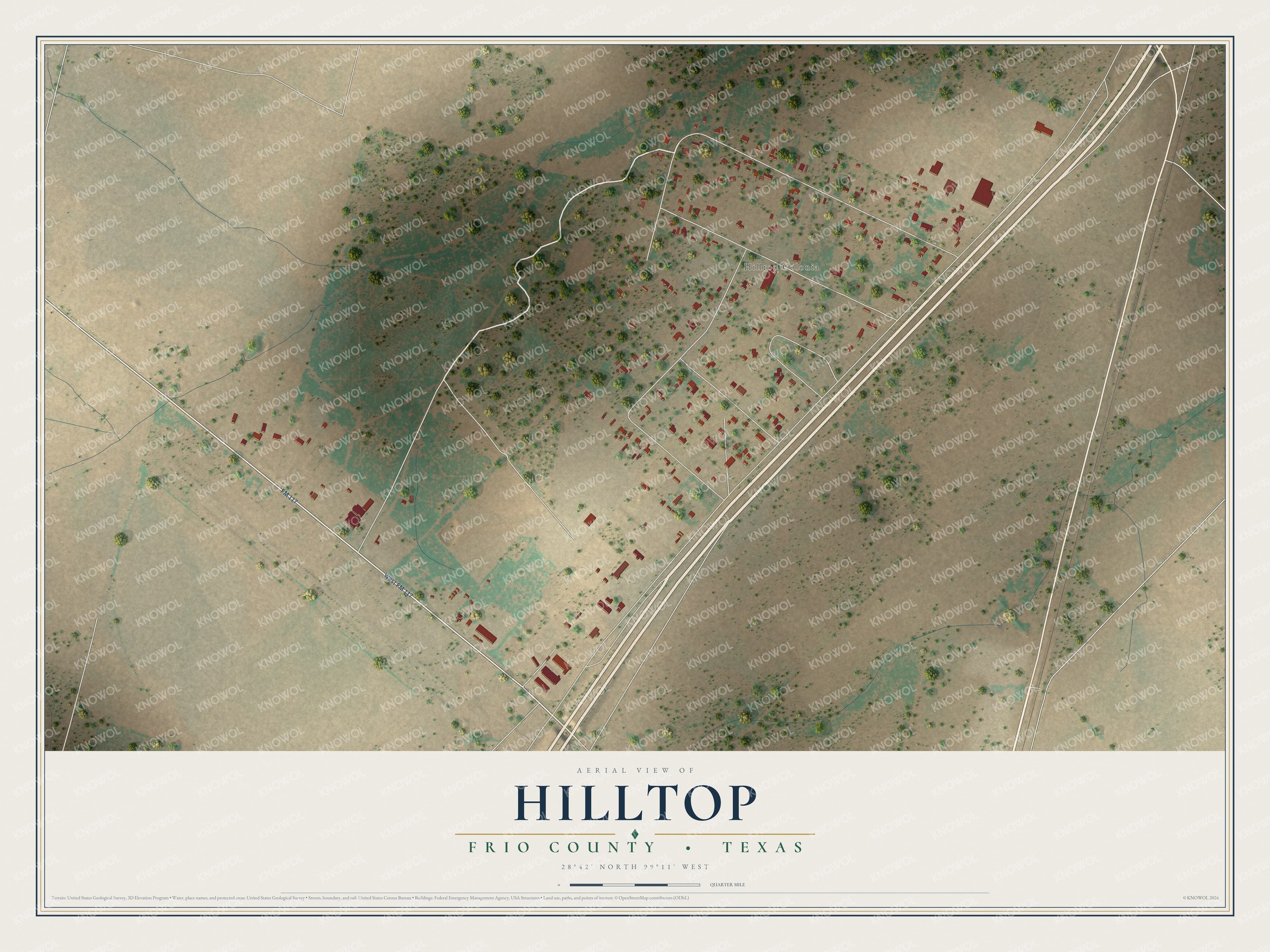 Watermarked full-map preview of Hilltop, Texas