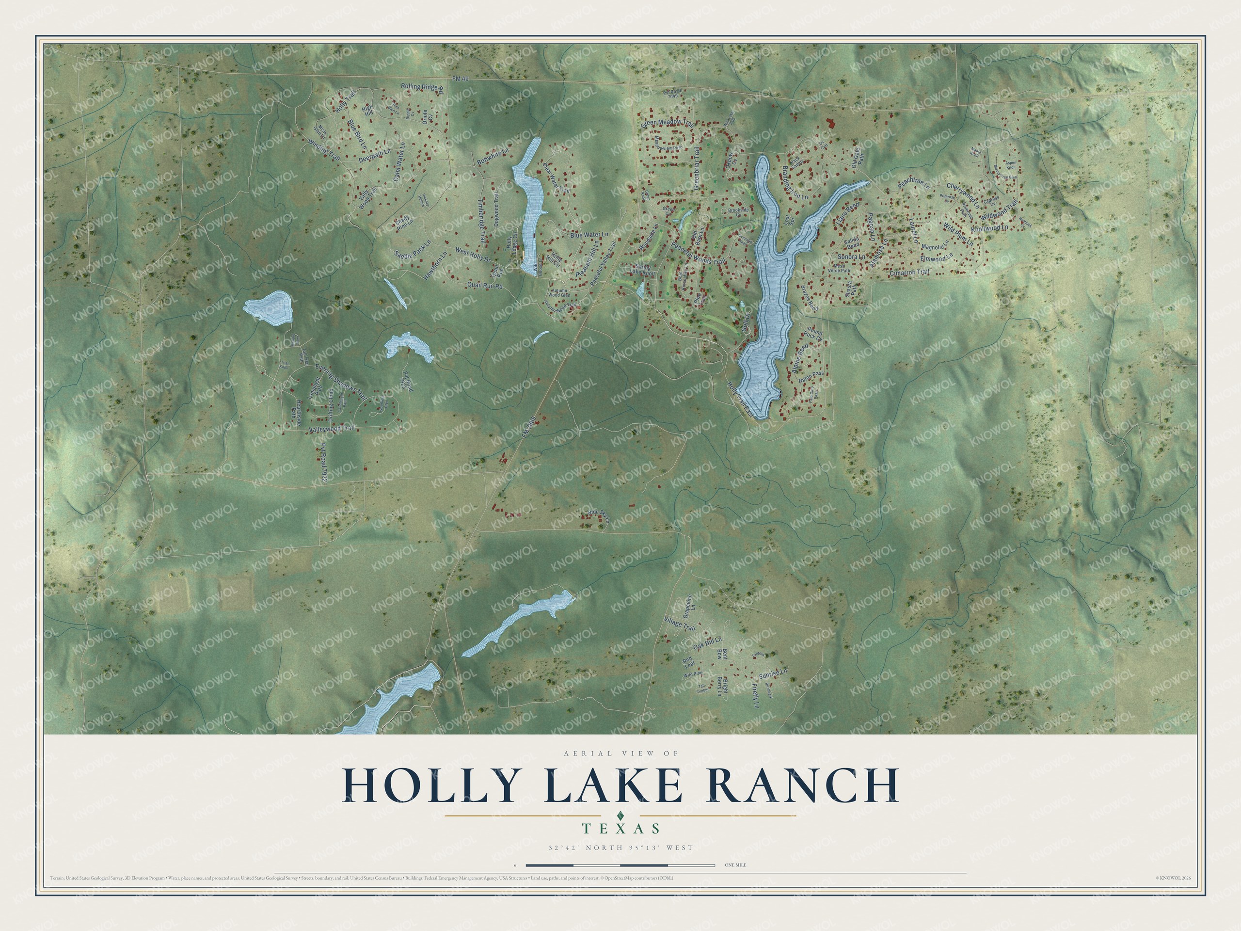 Watermarked full-map preview of Holly Lake Ranch, Texas