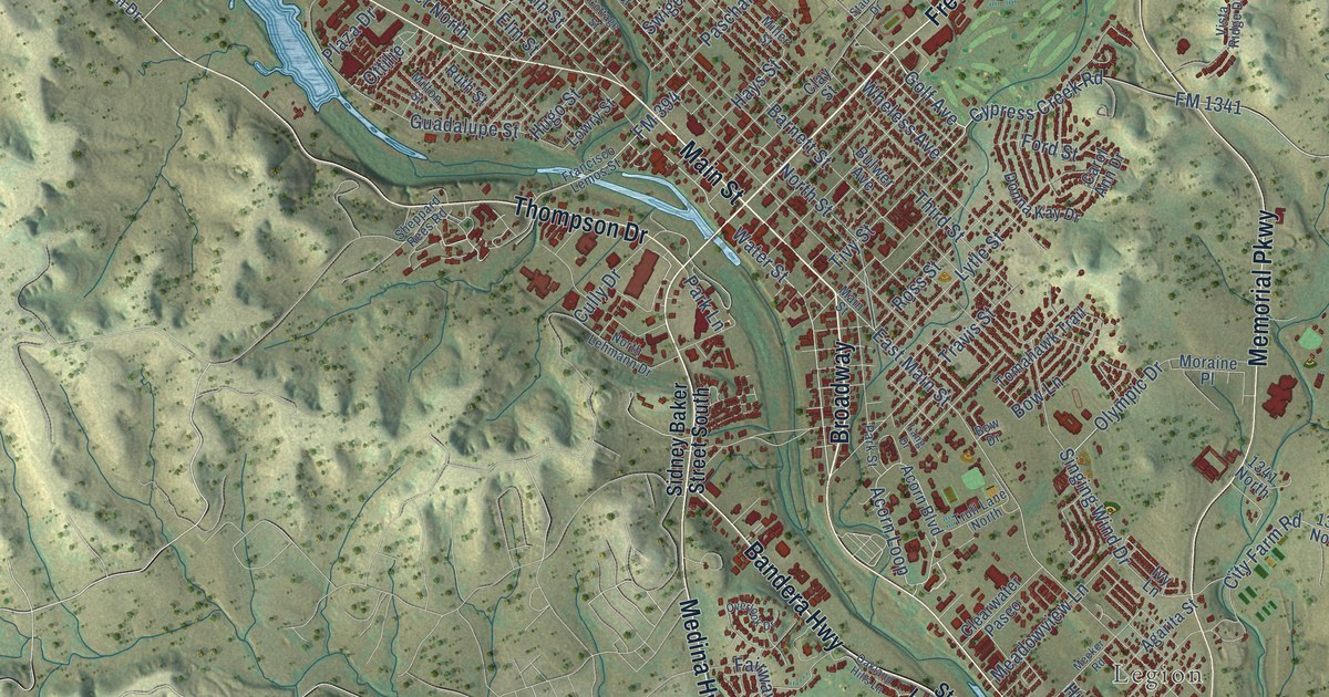 Map of Kerrville, Texas in 2026