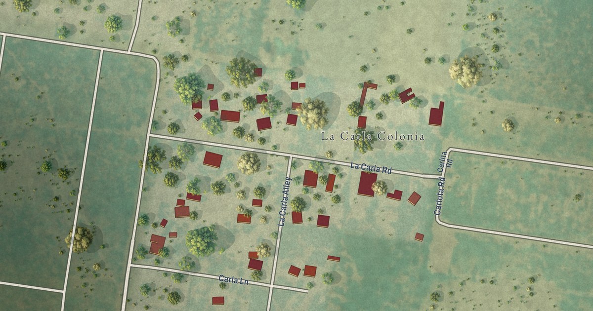 Map of La Carla, Texas in 2026