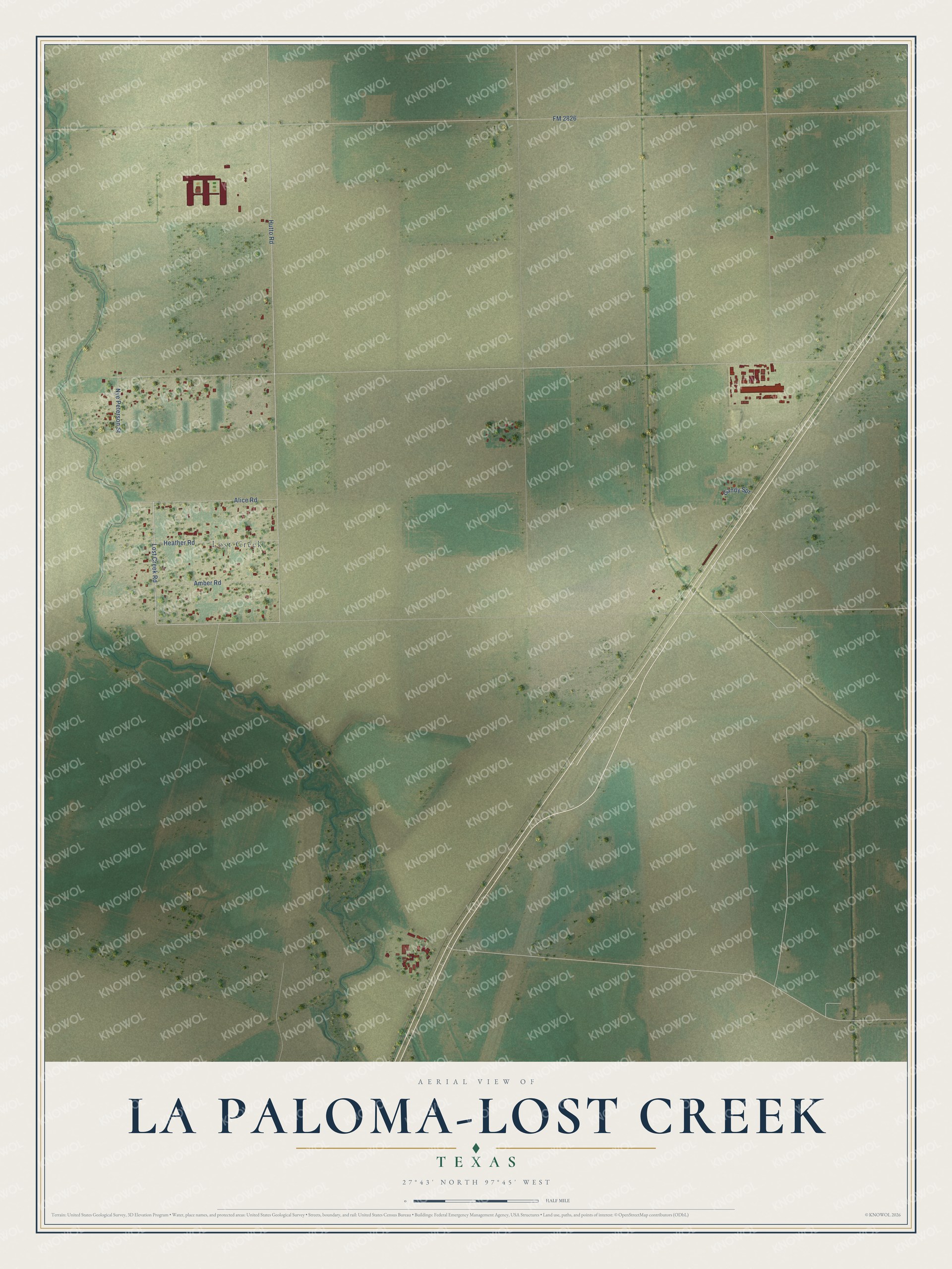 Watermarked full-map preview of La Paloma-Lost Creek, Texas