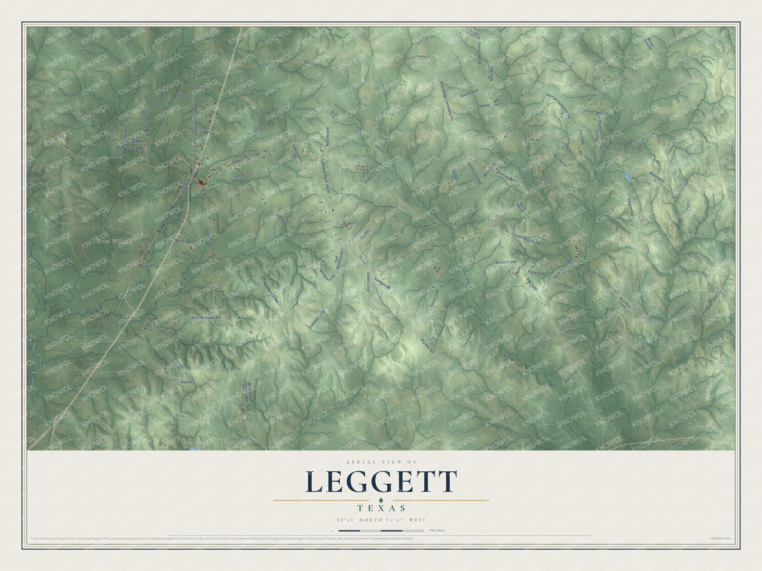 Watermarked full-map preview of Leggett, Texas