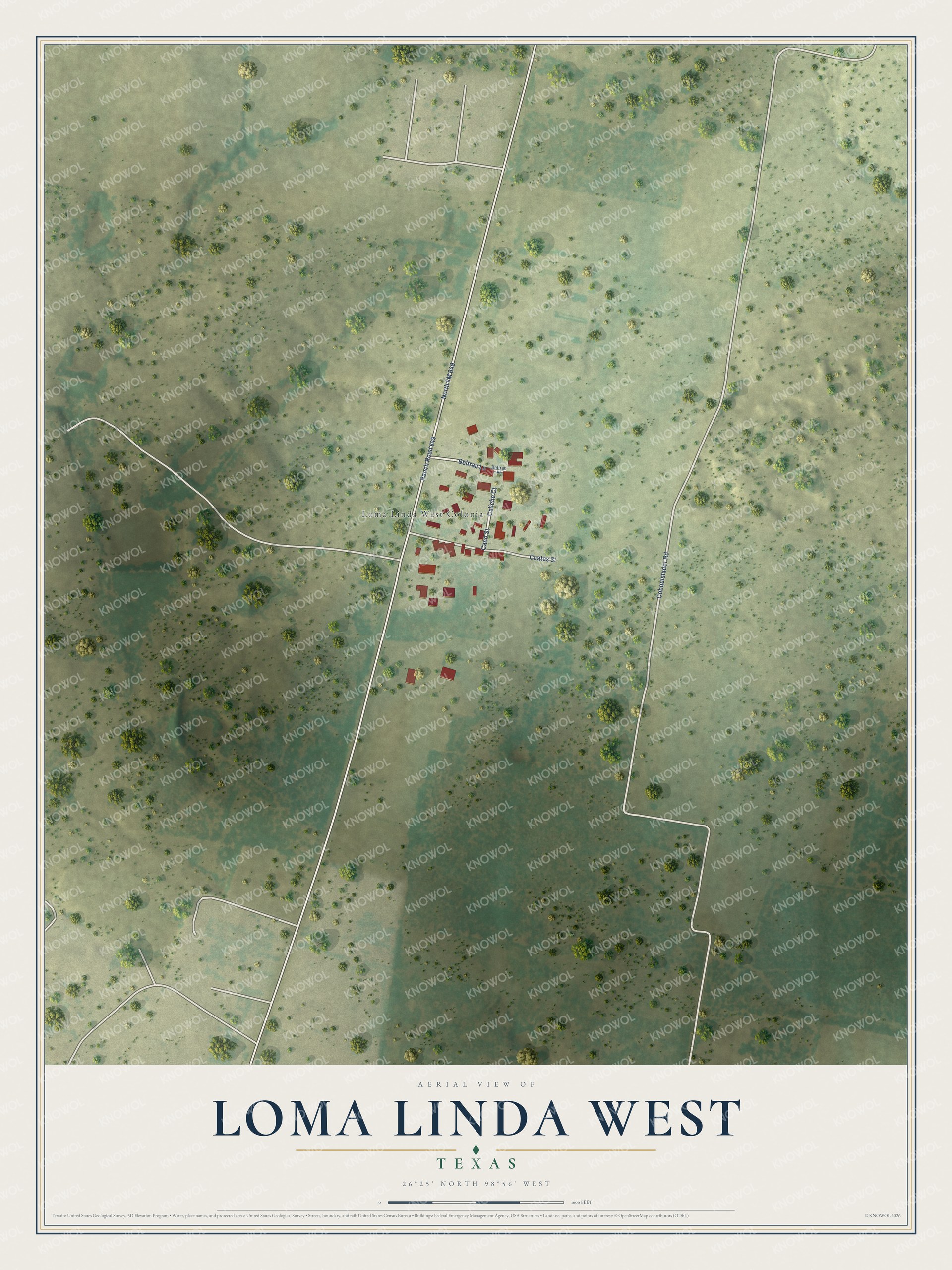 Watermarked full-map preview of Loma Linda West, Texas