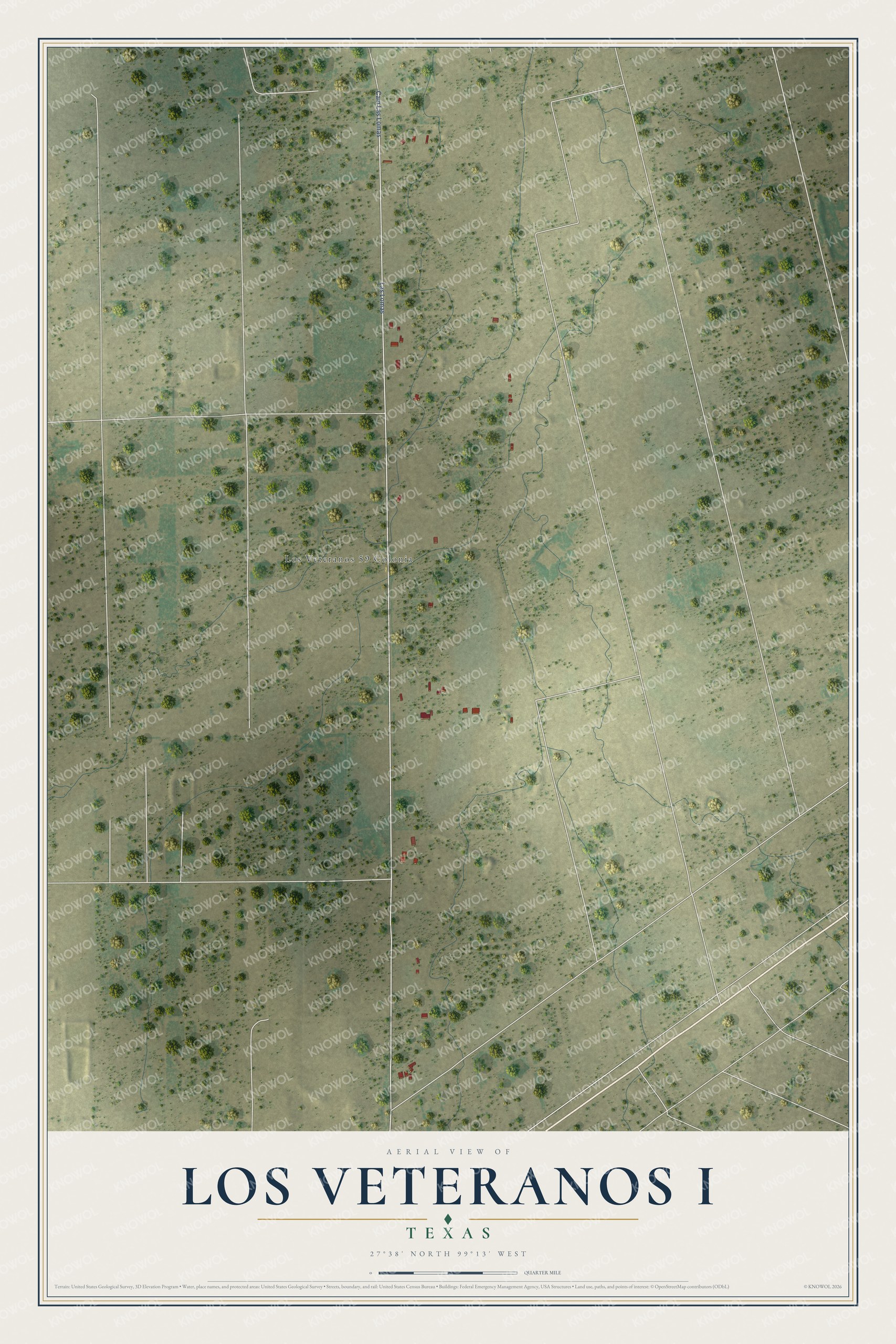 Watermarked full-map preview of Los Veteranos I, Texas