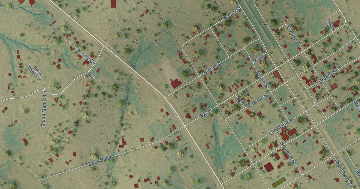 Map of McDade, Texas in 2026
