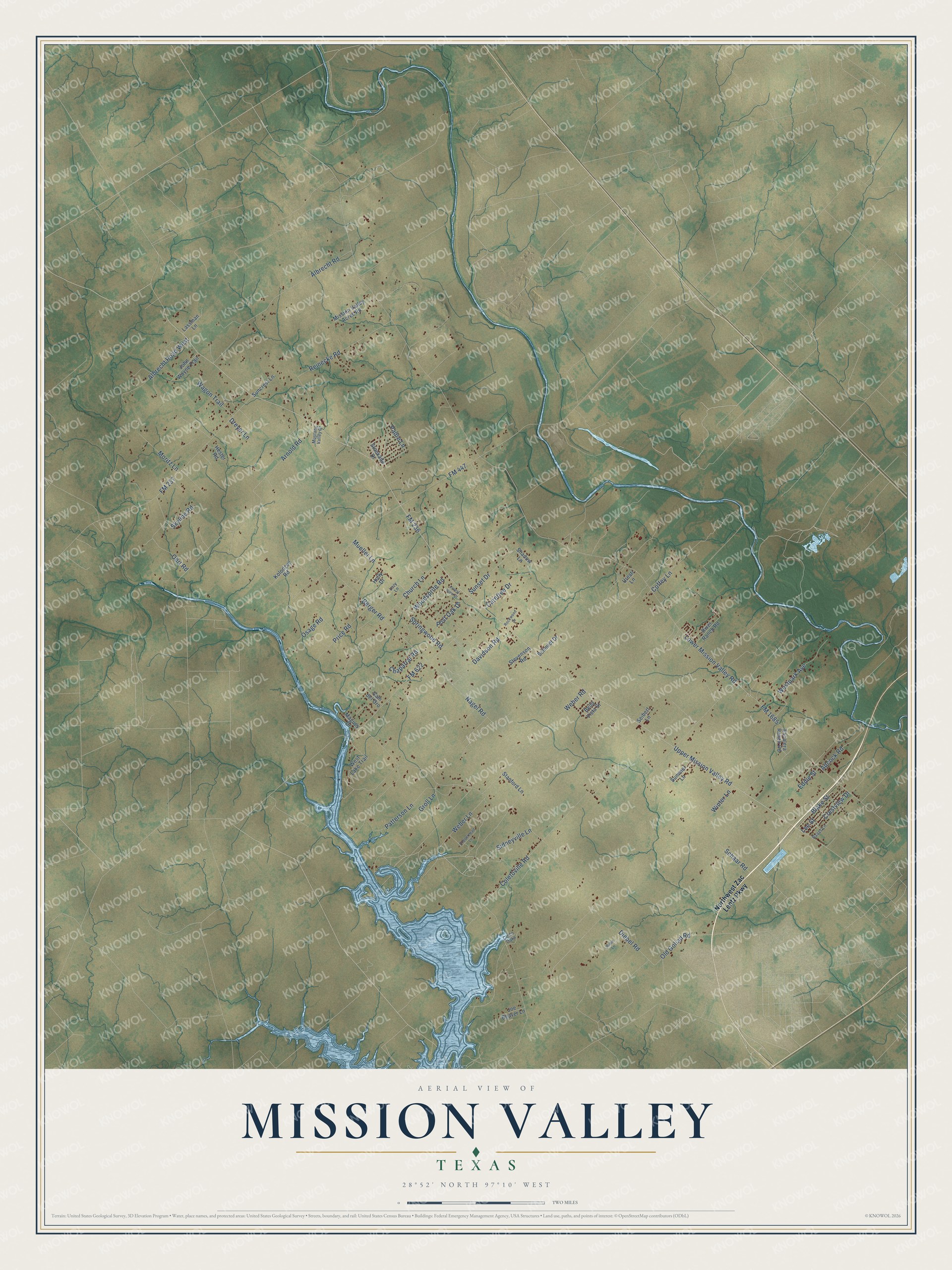 Watermarked full-map preview of Mission Valley, Texas
