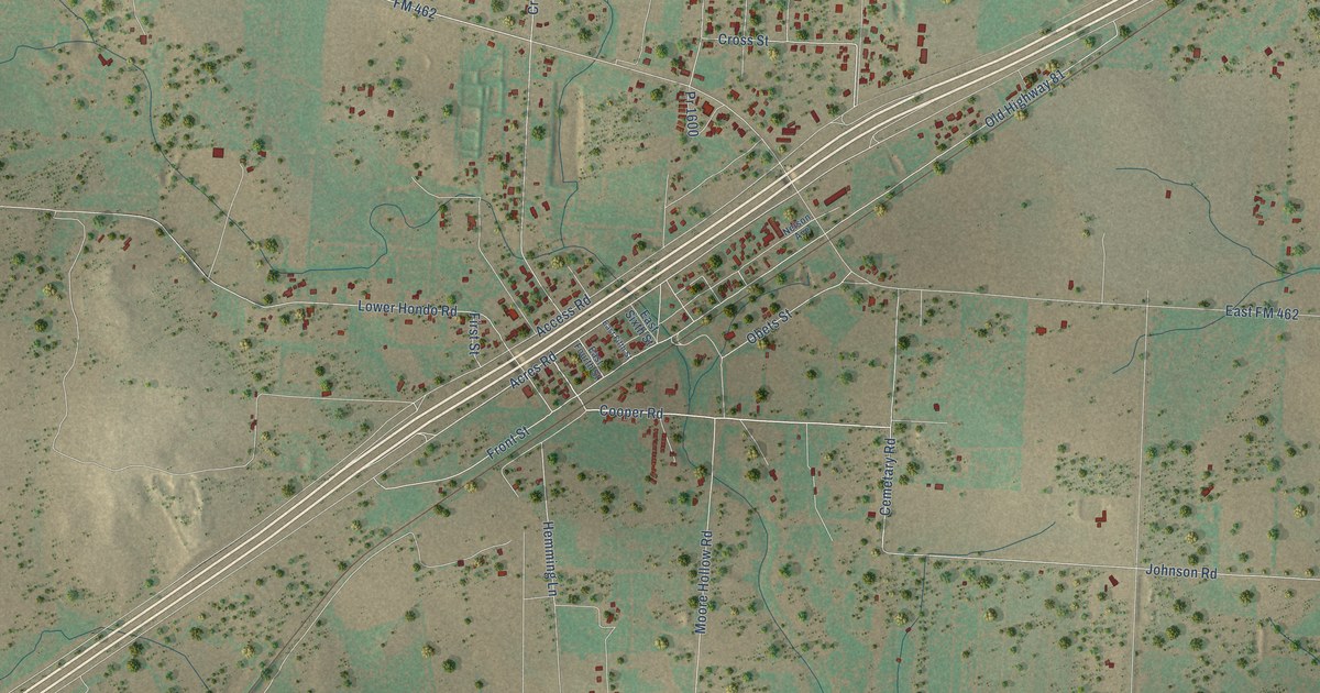 Map of Moore, Texas in 2026