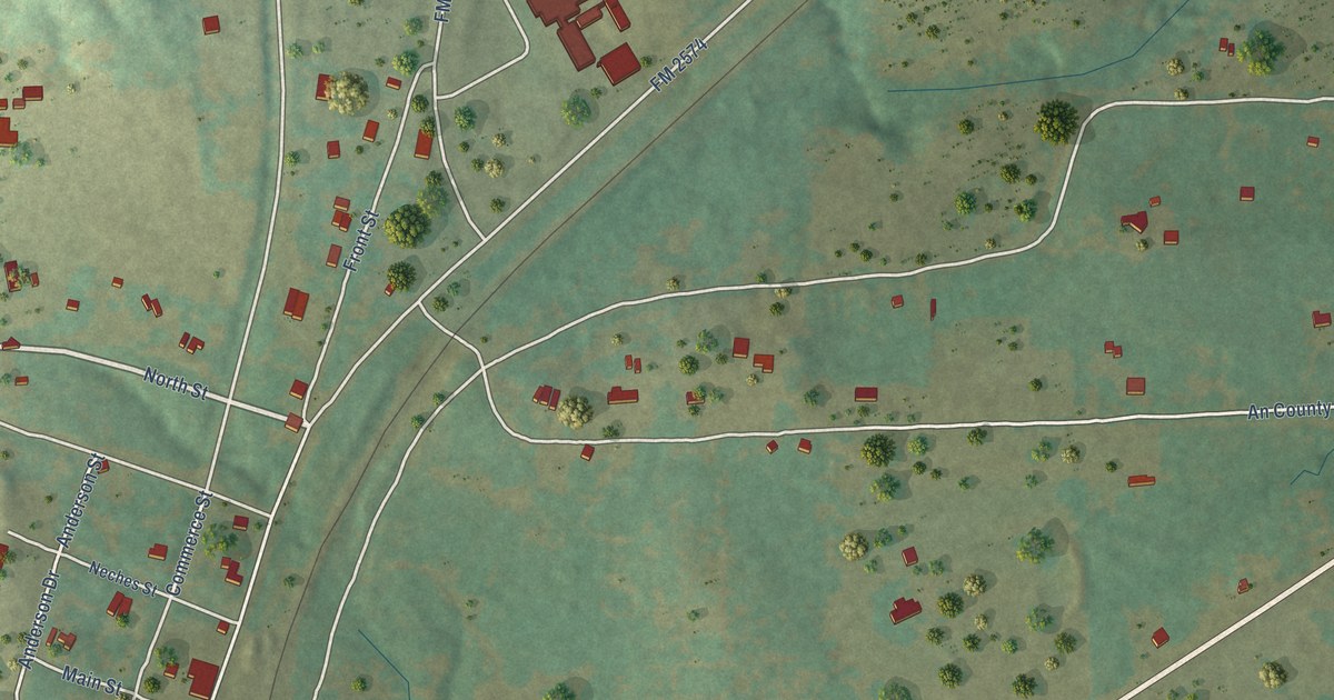 Map of Neches, Texas in 2026
