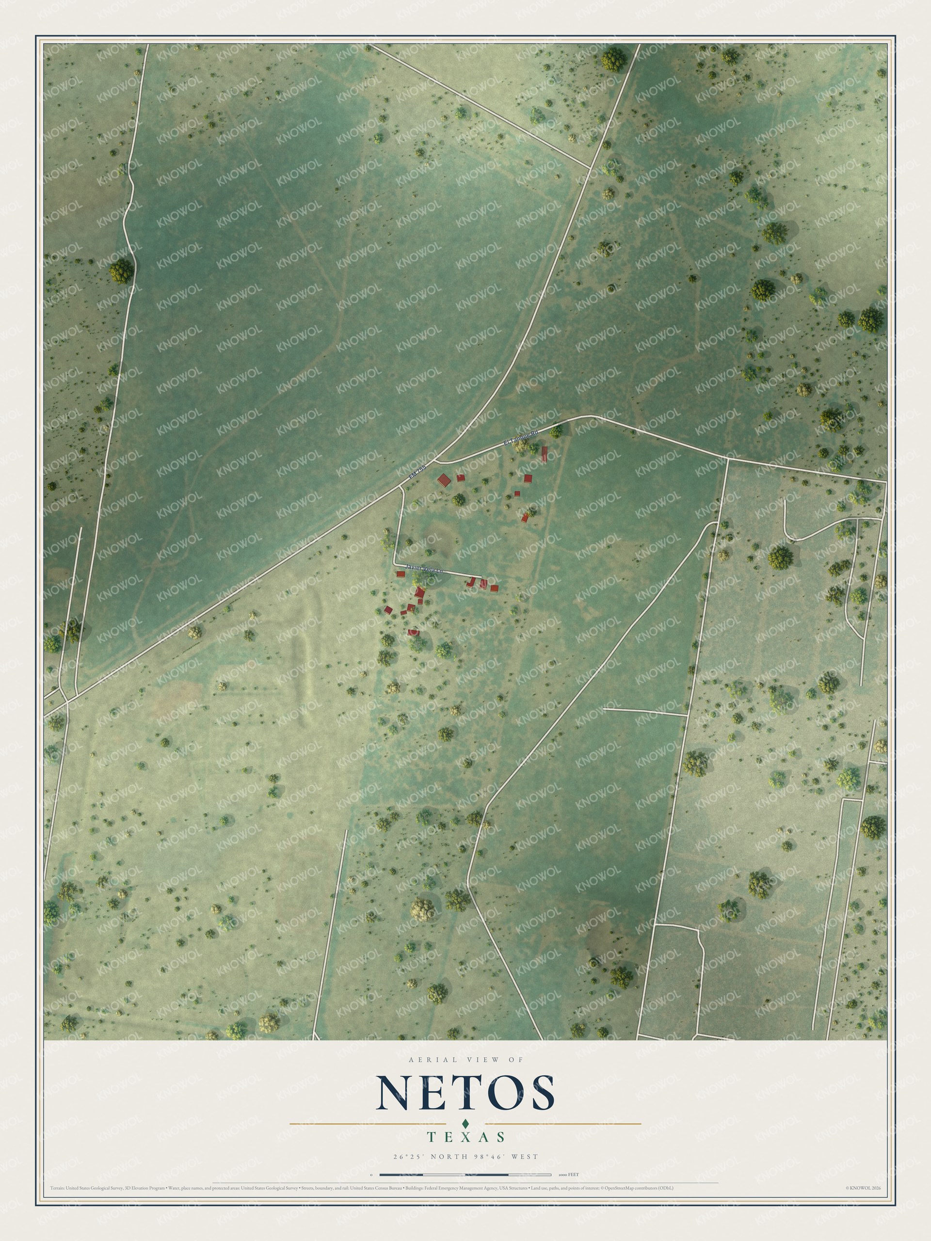 Watermarked full-map preview of Netos, Texas