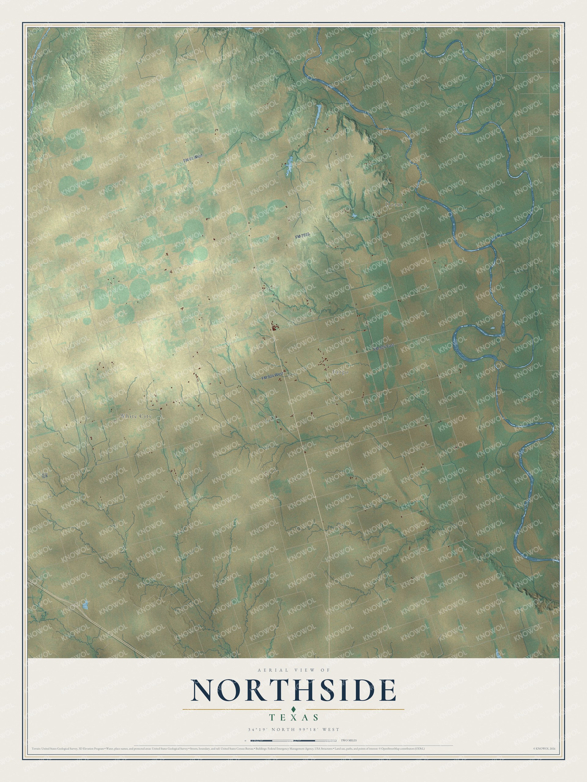 Watermarked full-map preview of Northside, Texas