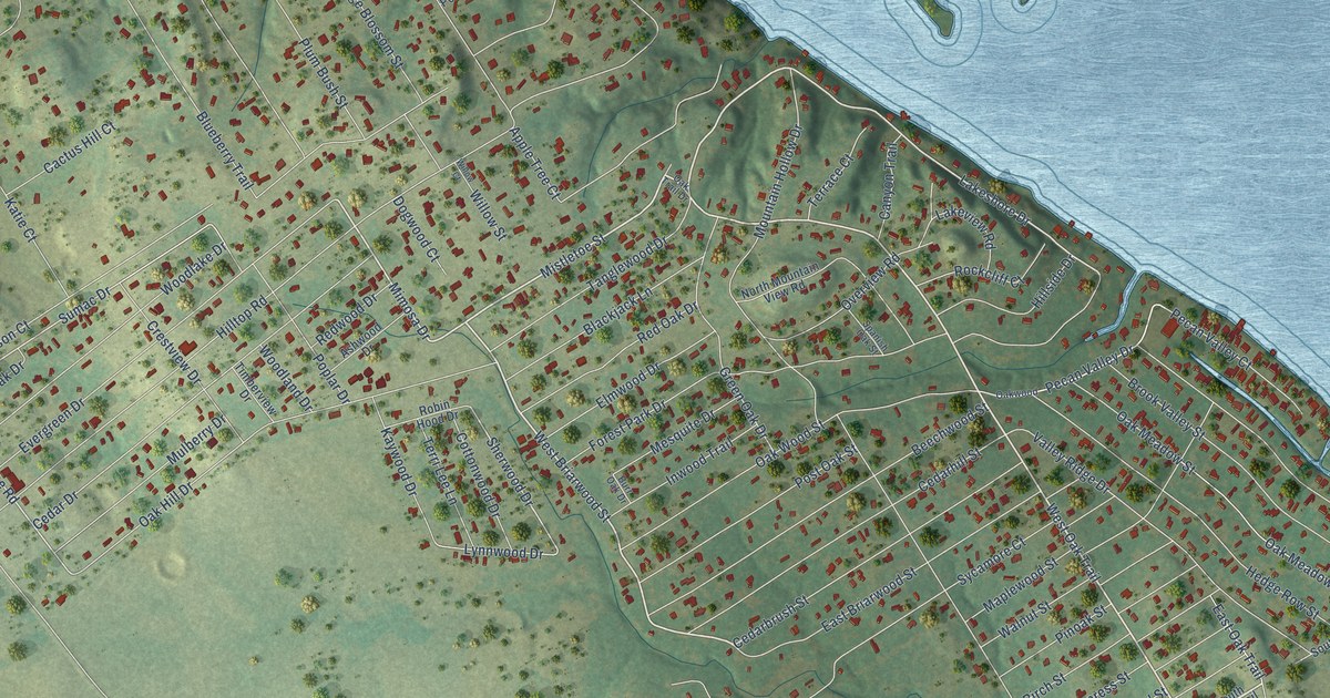 Map of Oak Trail Shores, Texas in 2026