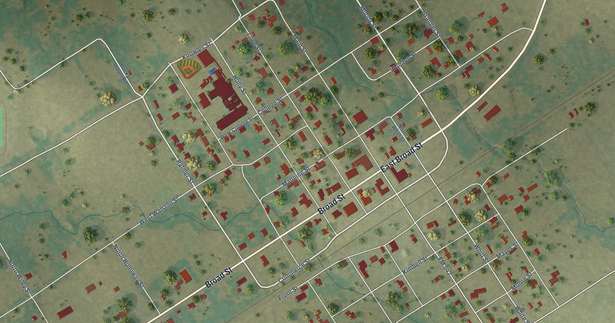 Map of Oakwood, Texas in 2026