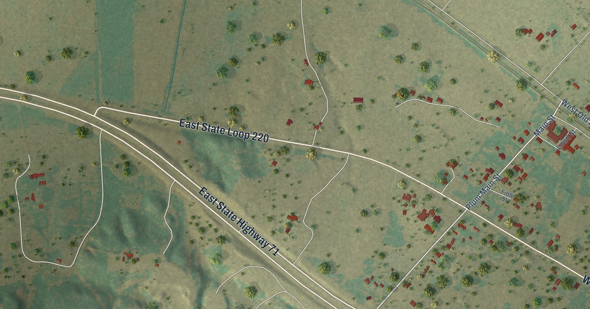 Map of Plum, Texas in 2026