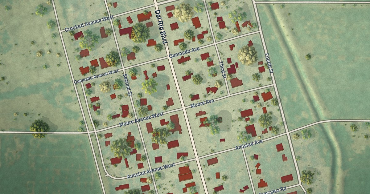 Map of Quemado, Texas in 2026