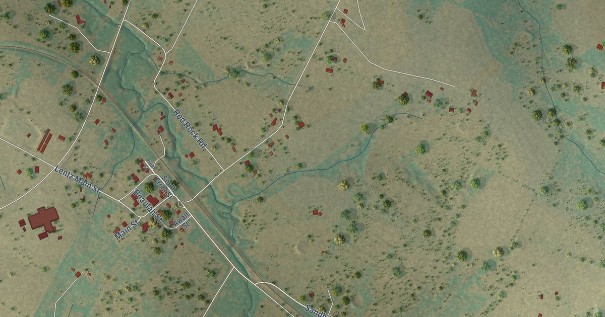 Map of Red Rock, Texas in 2026