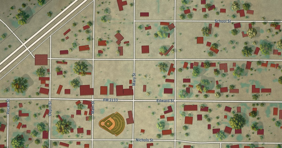 Map of Rowena, Texas in 2026
