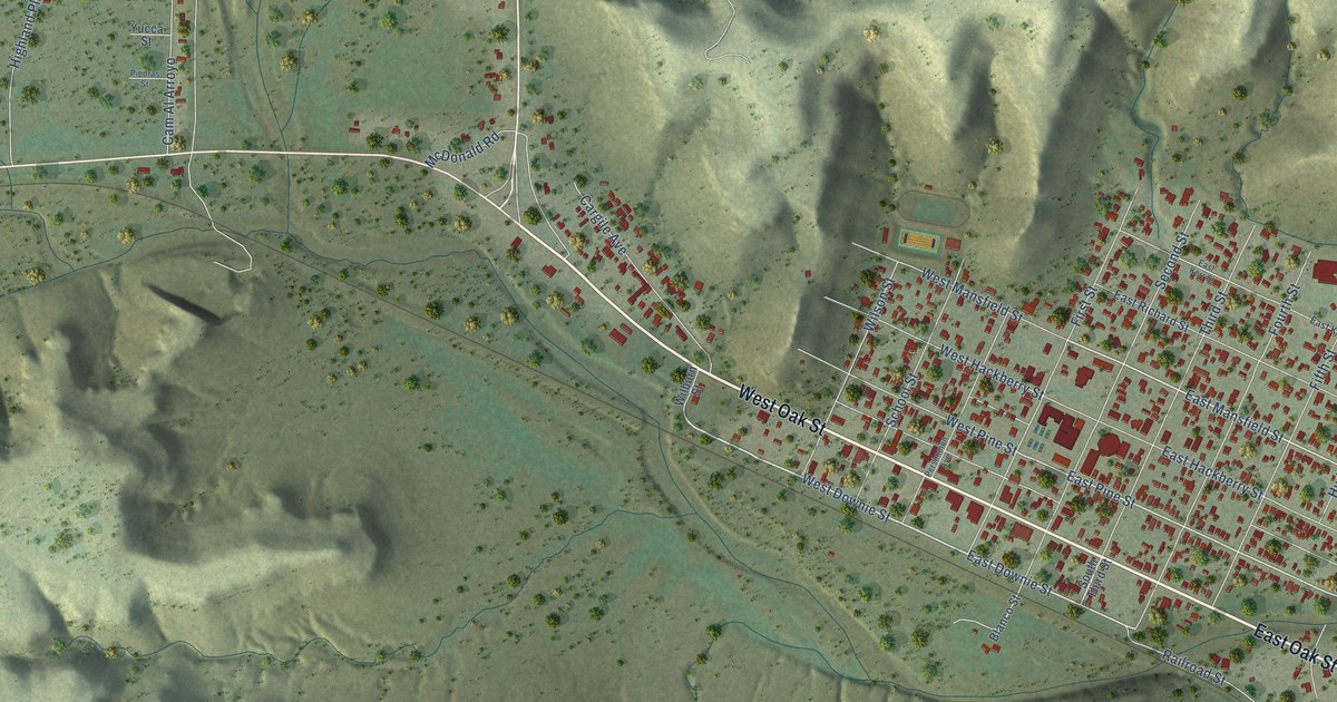 Map of Sanderson, Texas in 2026