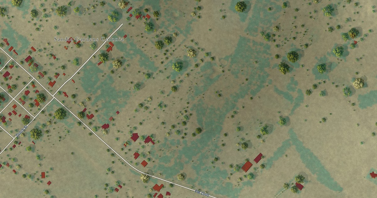 Map of Sandia, Texas in 2026