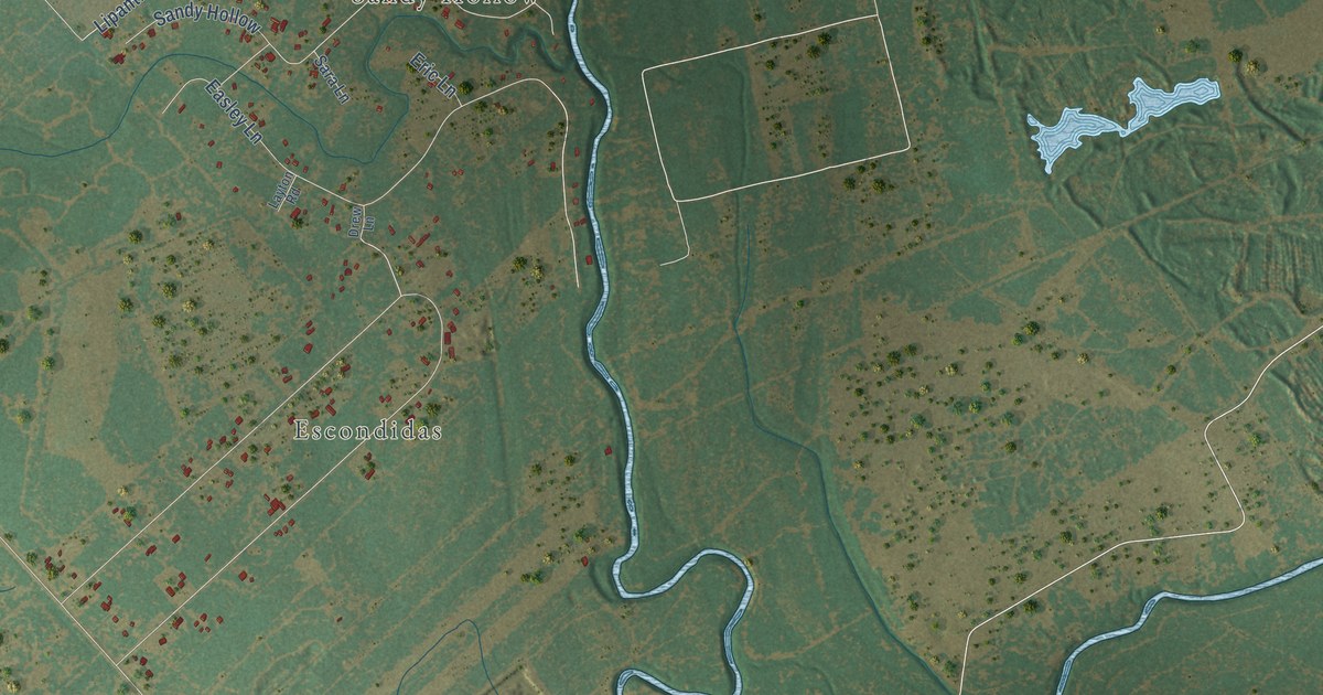 Map of Sandy Hollow-Escondidas, Texas in 2026