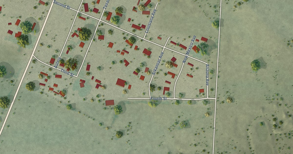 Map of Sheffield, Texas in 2026