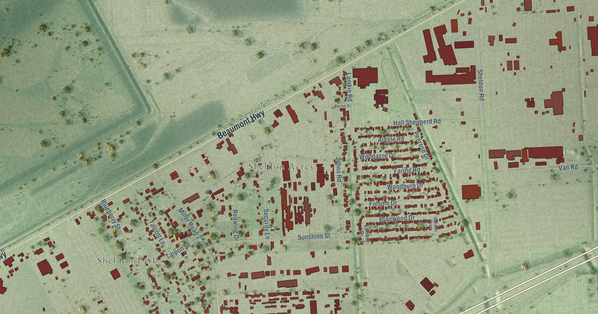 Map of Sheldon, Texas in 2026