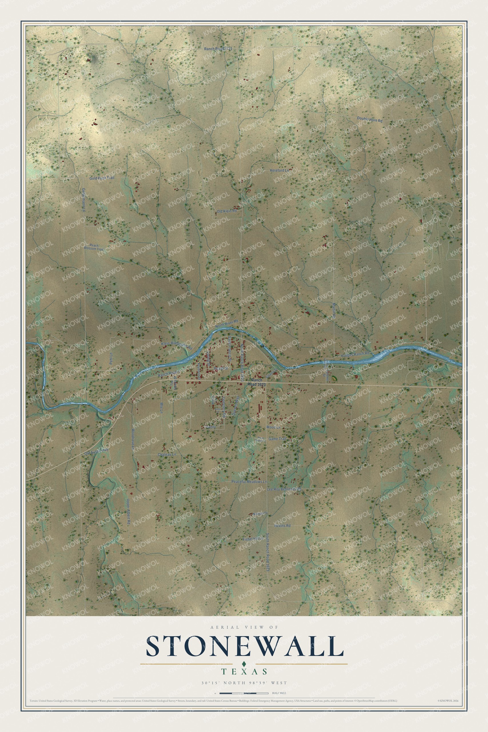 Watermarked full-map preview of Stonewall, Texas