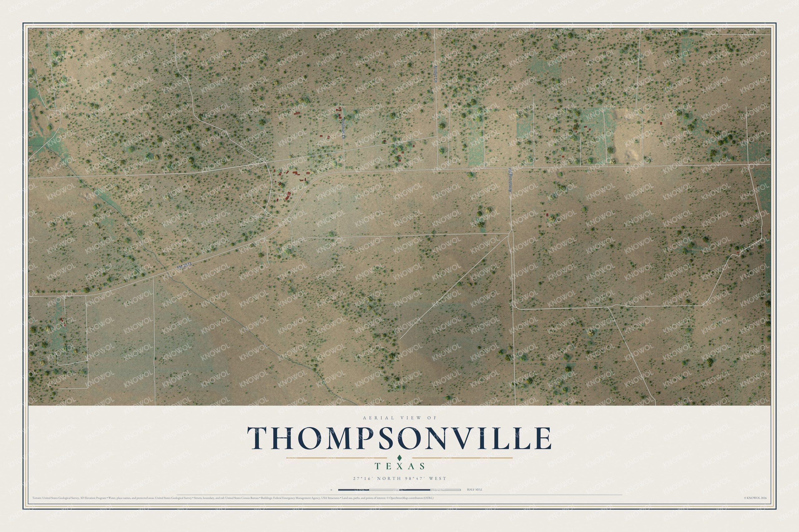Watermarked full-map preview of Thompsonville, Texas