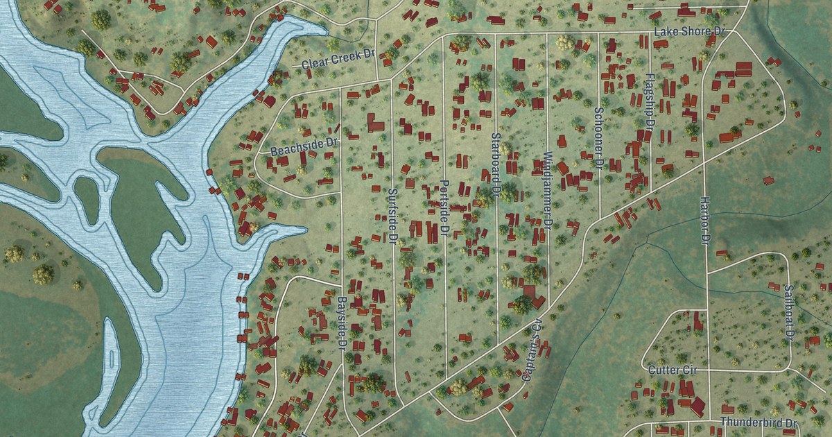 Map of Thunderbird Bay, Texas in 2026