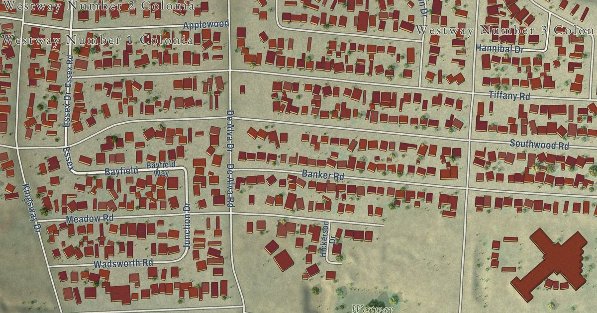 Map of Westway, Texas in 2026