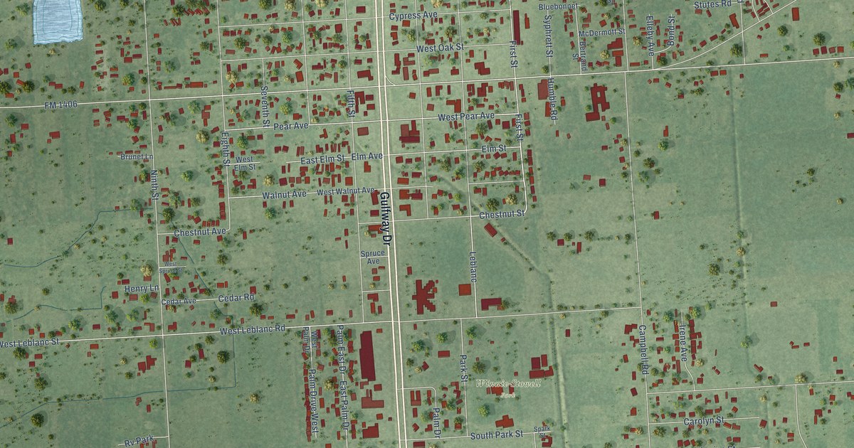 Map of Winnie, Texas in 2026