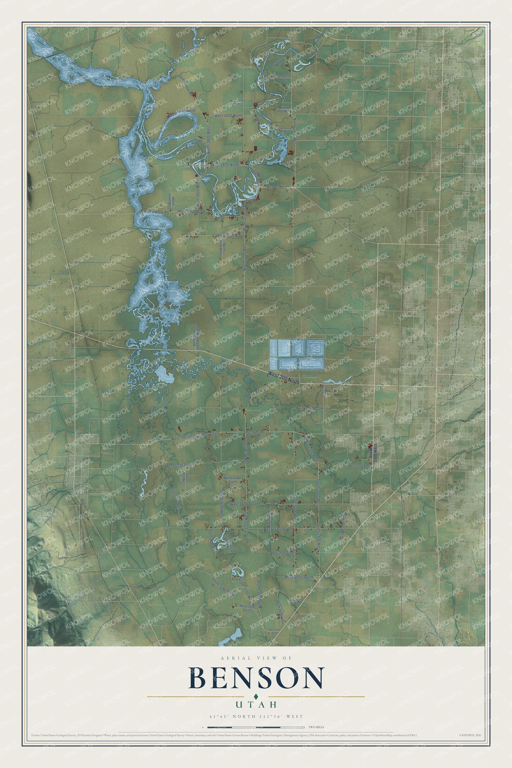 Watermarked full-map preview of Benson, Utah
