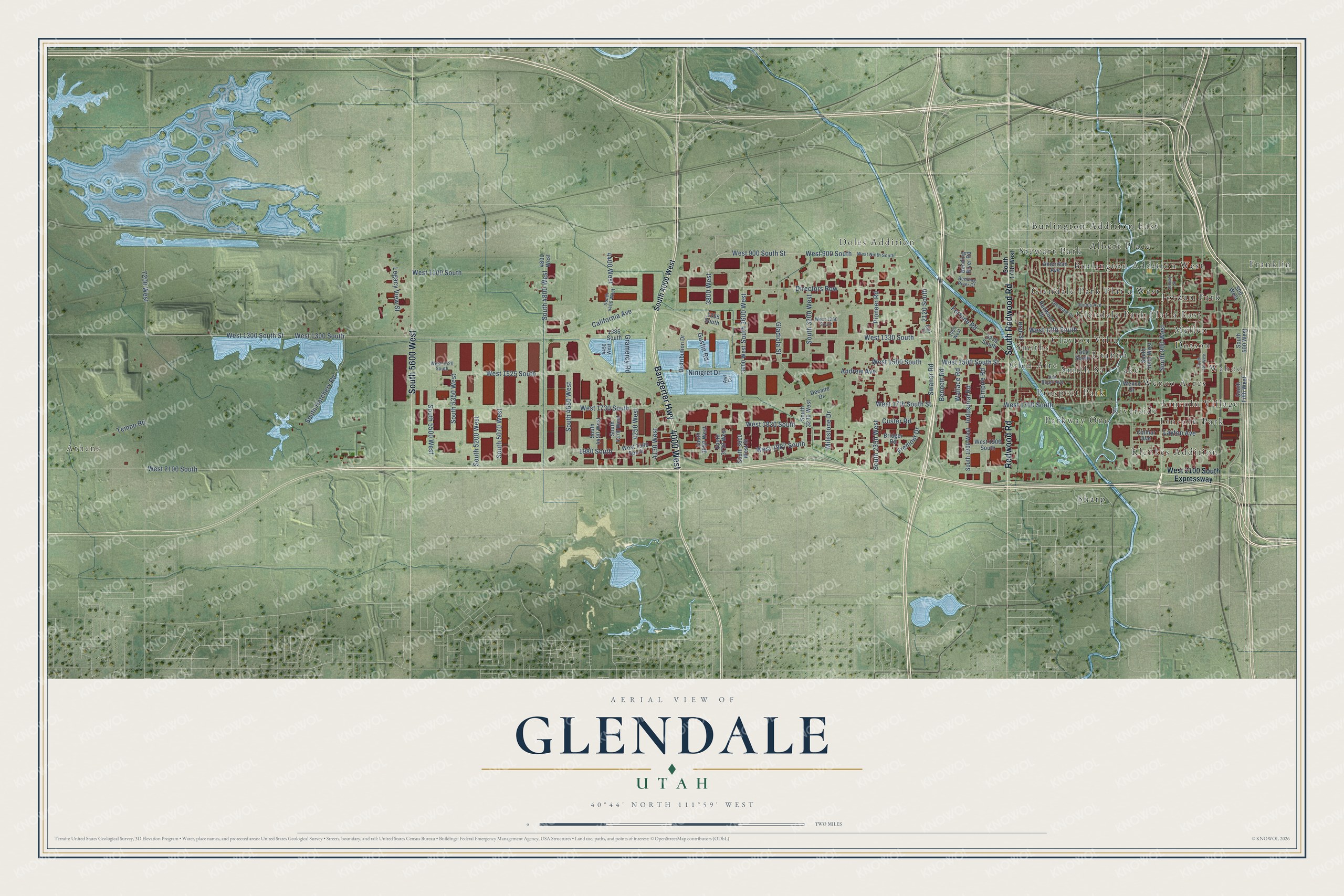 Watermarked full-map preview of Glendale, Utah