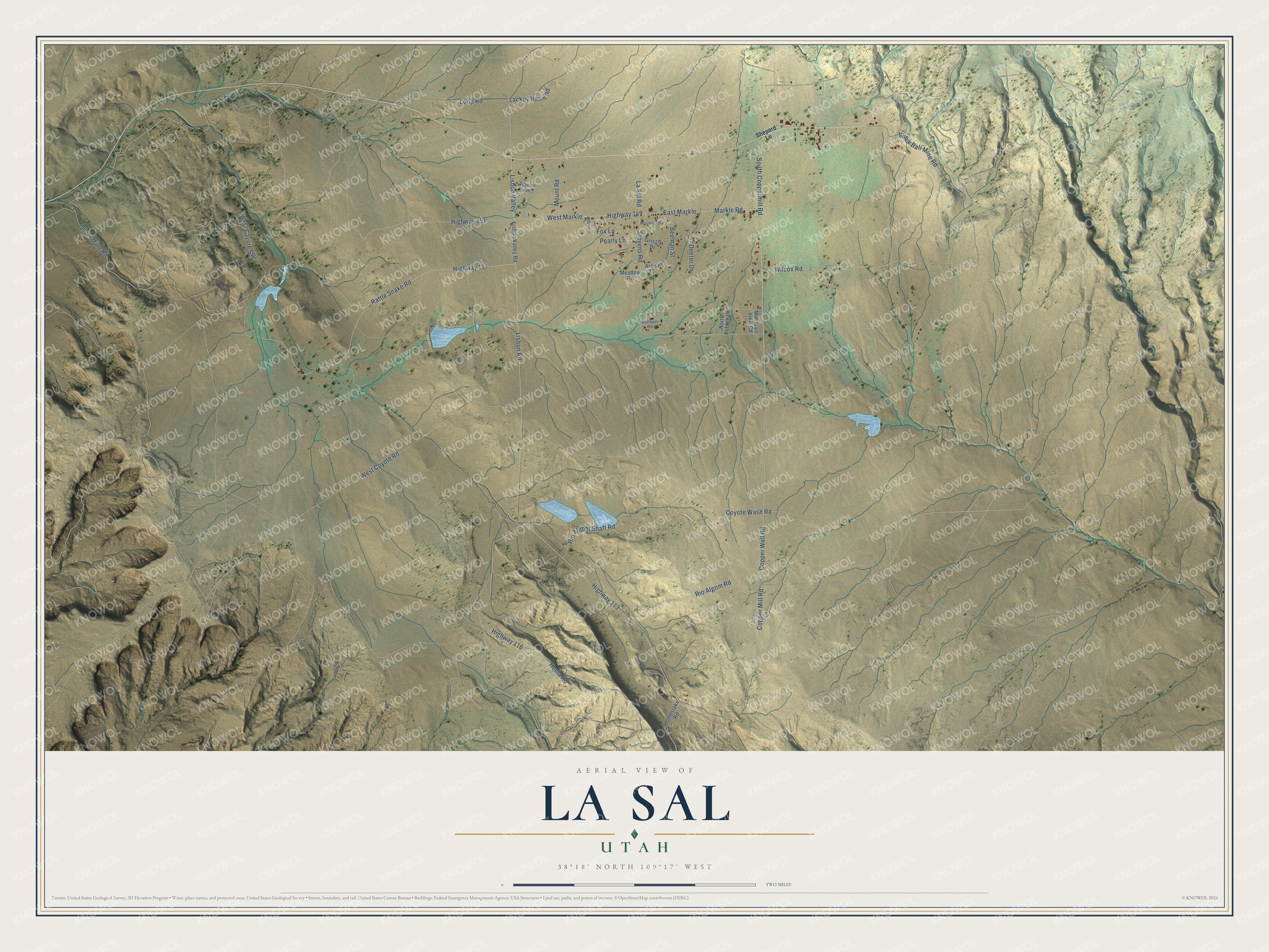 Watermarked full-map preview of La Sal, Utah