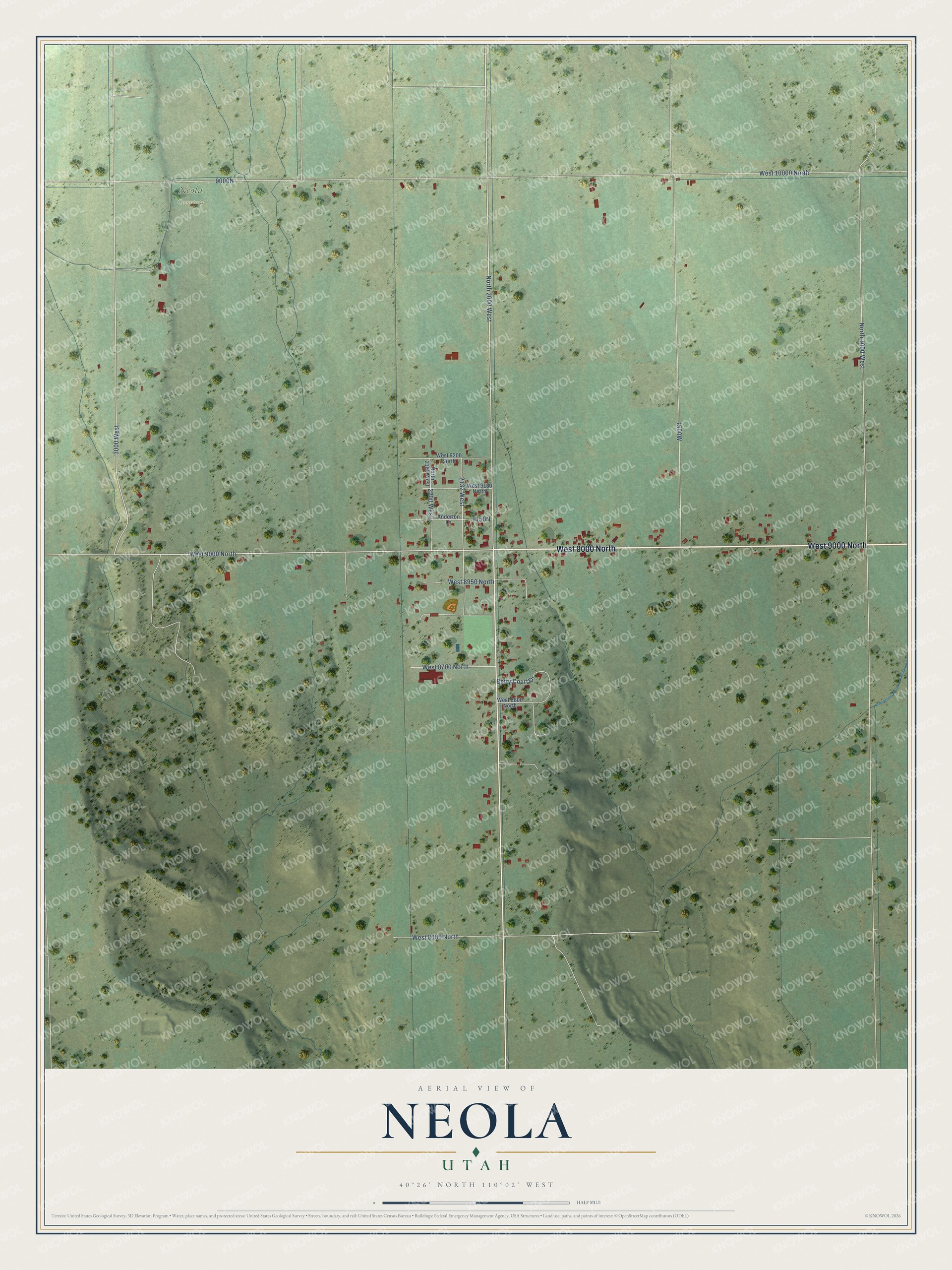 Watermarked full-map preview of Neola, Utah