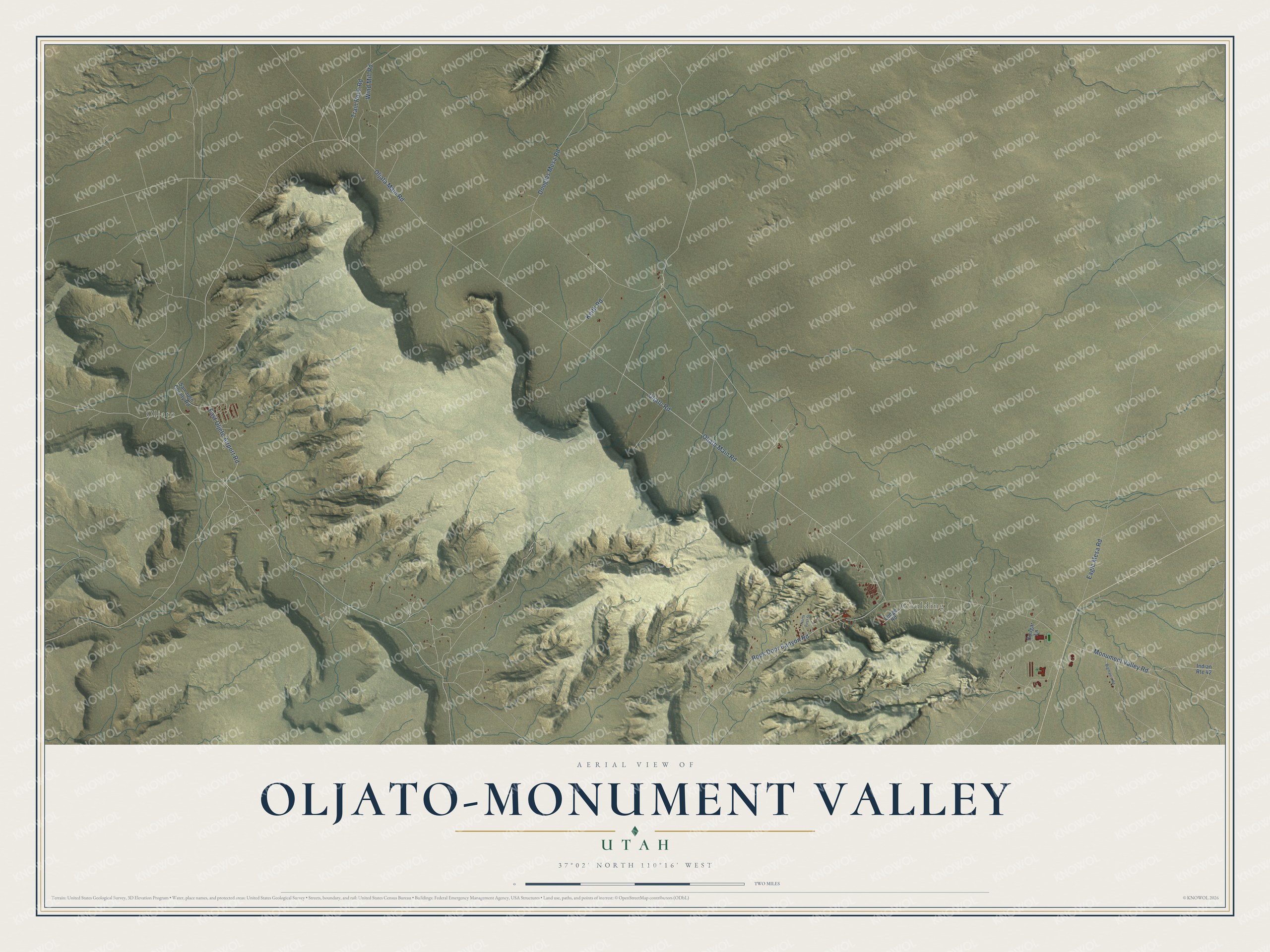 Watermarked full-map preview of Oljato-Monument Valley, Utah