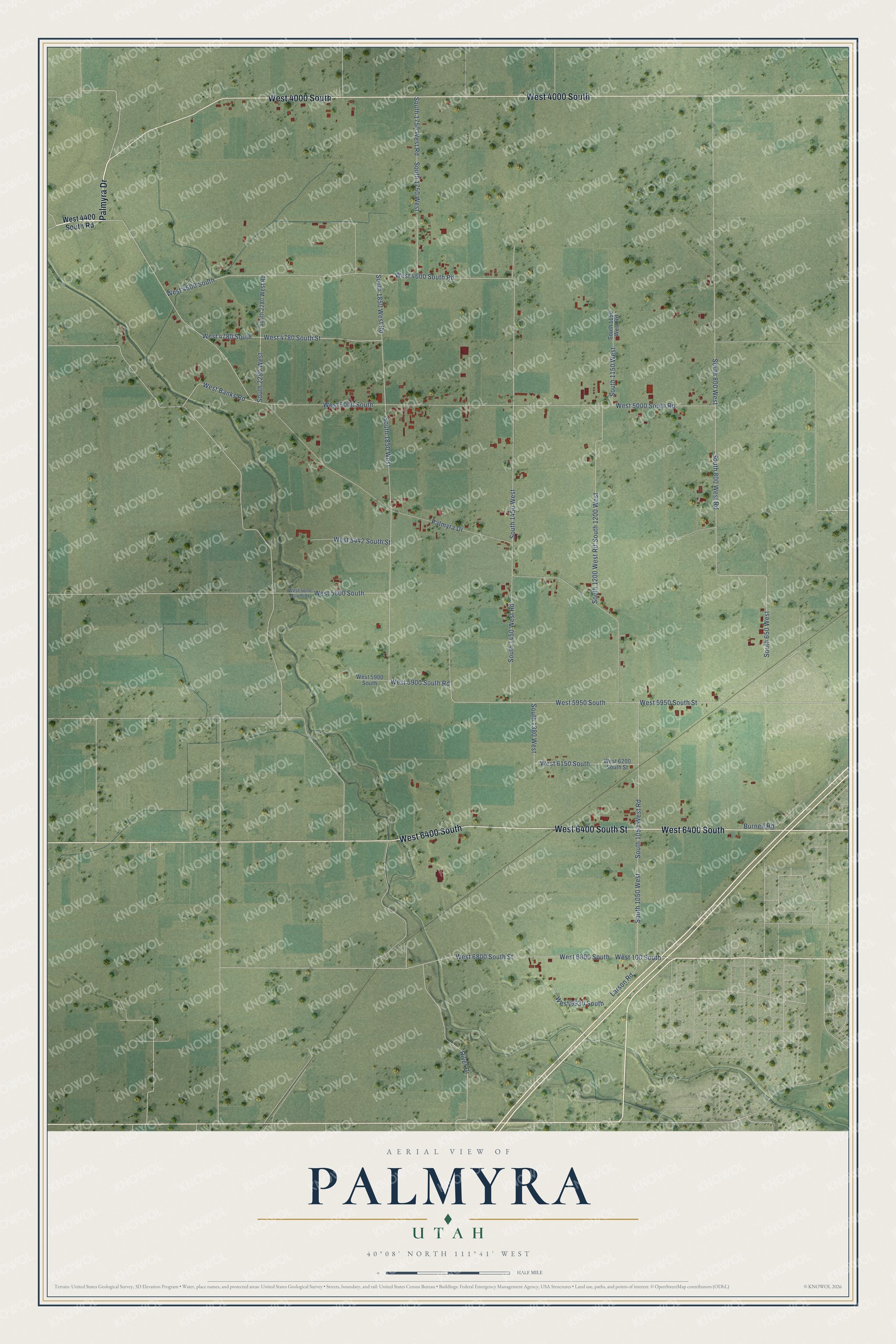 Watermarked full-map preview of Palmyra, Utah