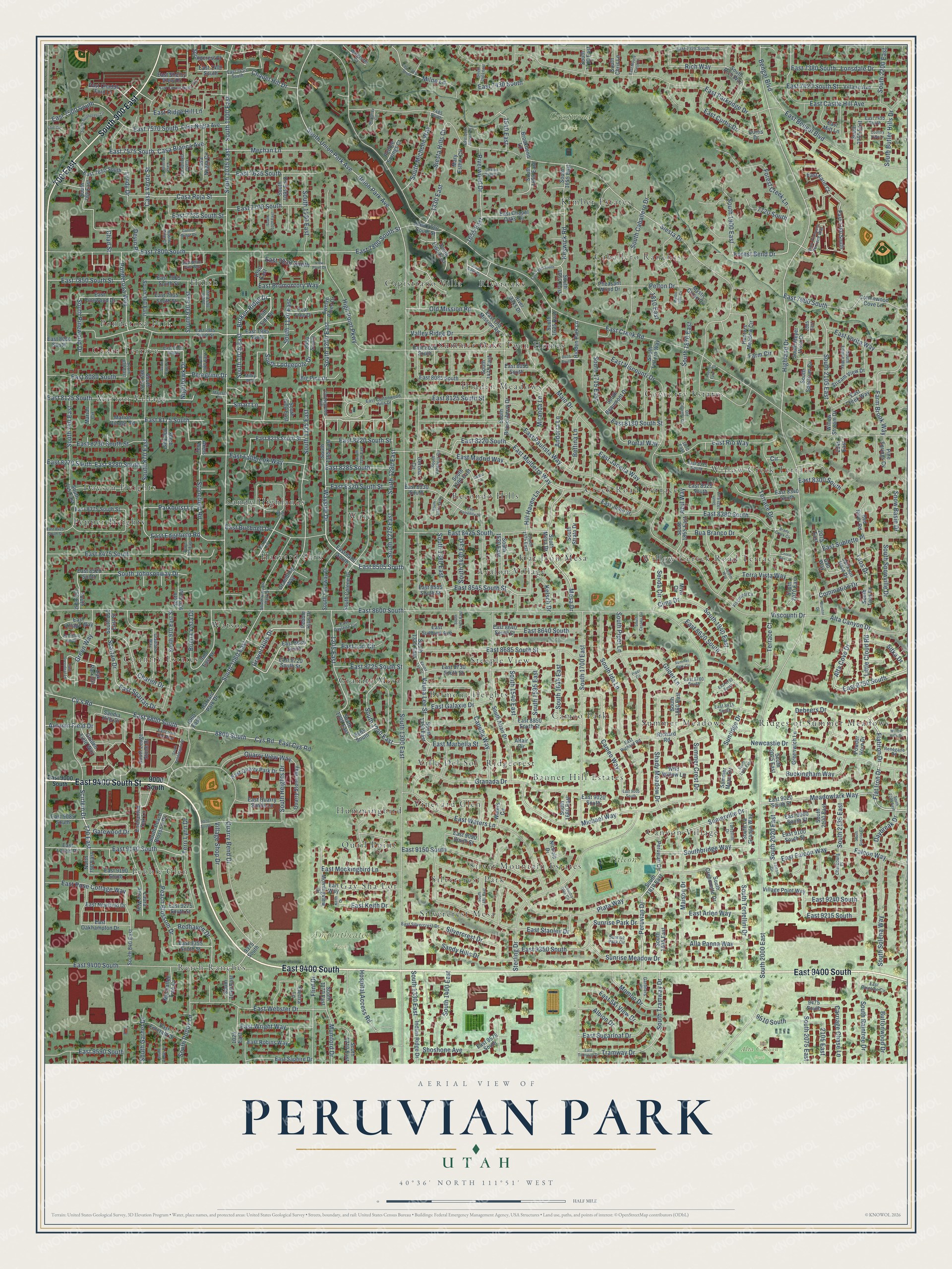 Watermarked full-map preview of Peruvian Park, Utah