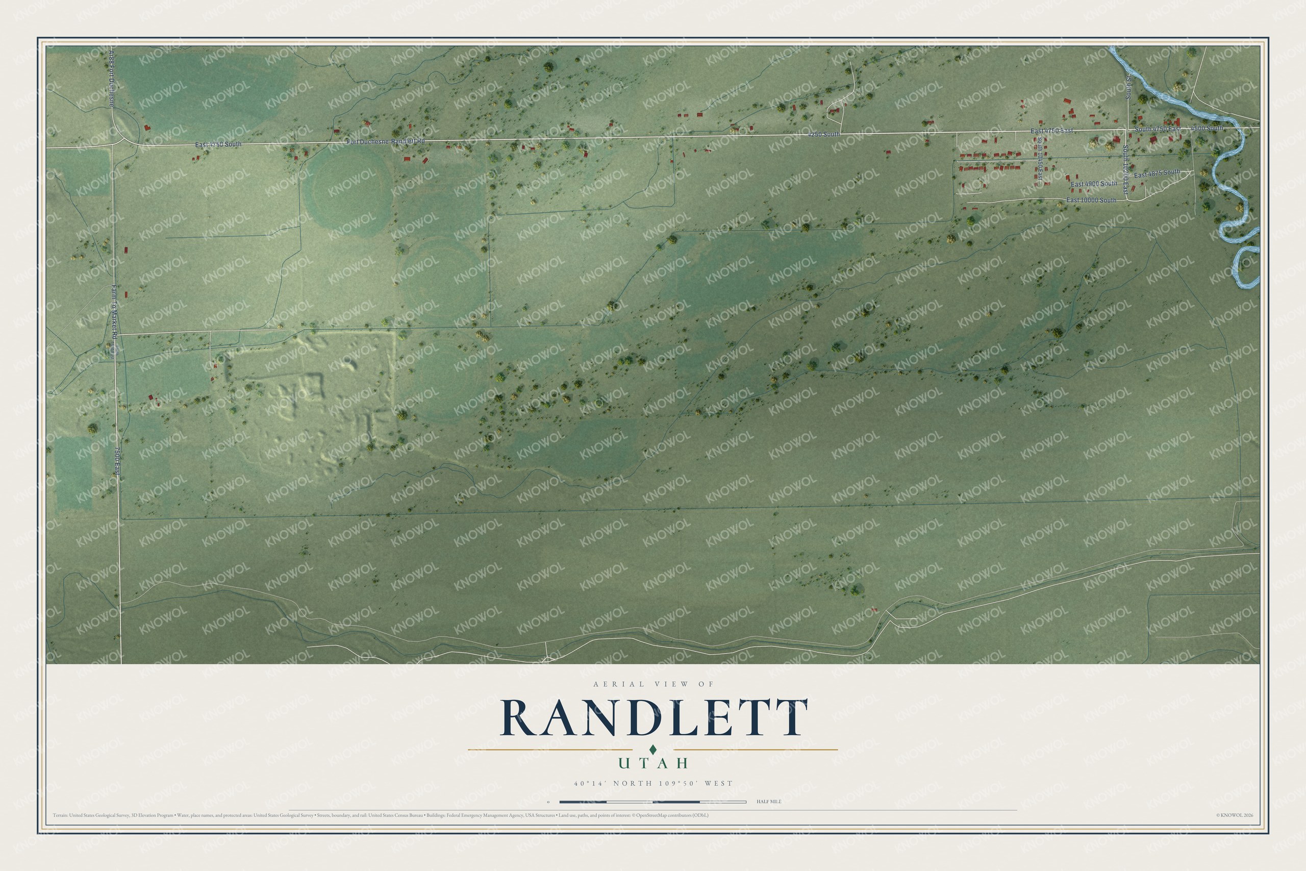 Watermarked full-map preview of Randlett, Utah