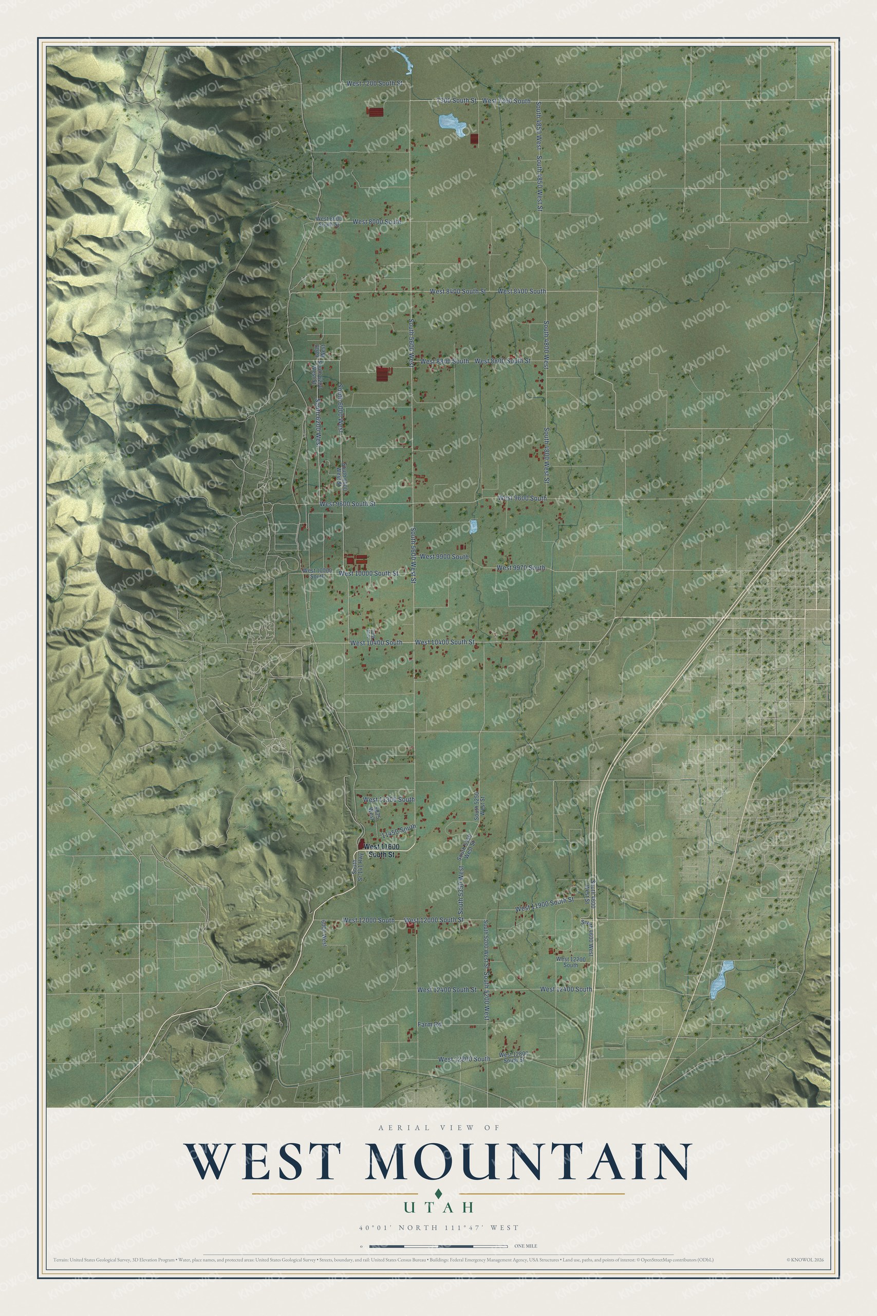 Watermarked full-map preview of West Mountain, Utah