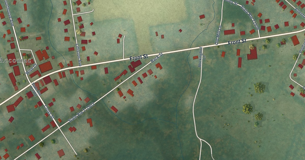 Map of Accomac, Virginia in 2026