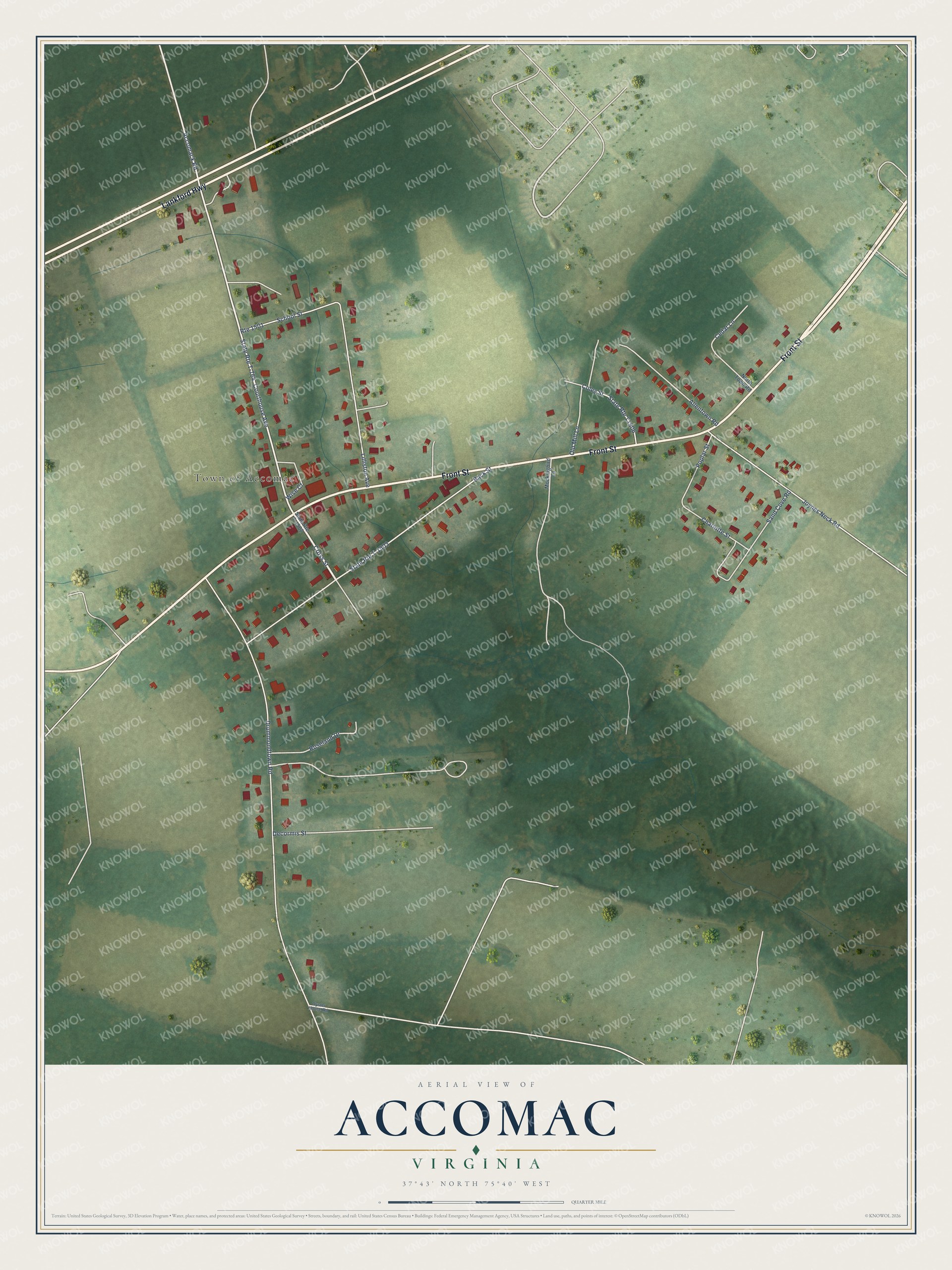 Watermarked full-map preview of Accomac, Virginia
