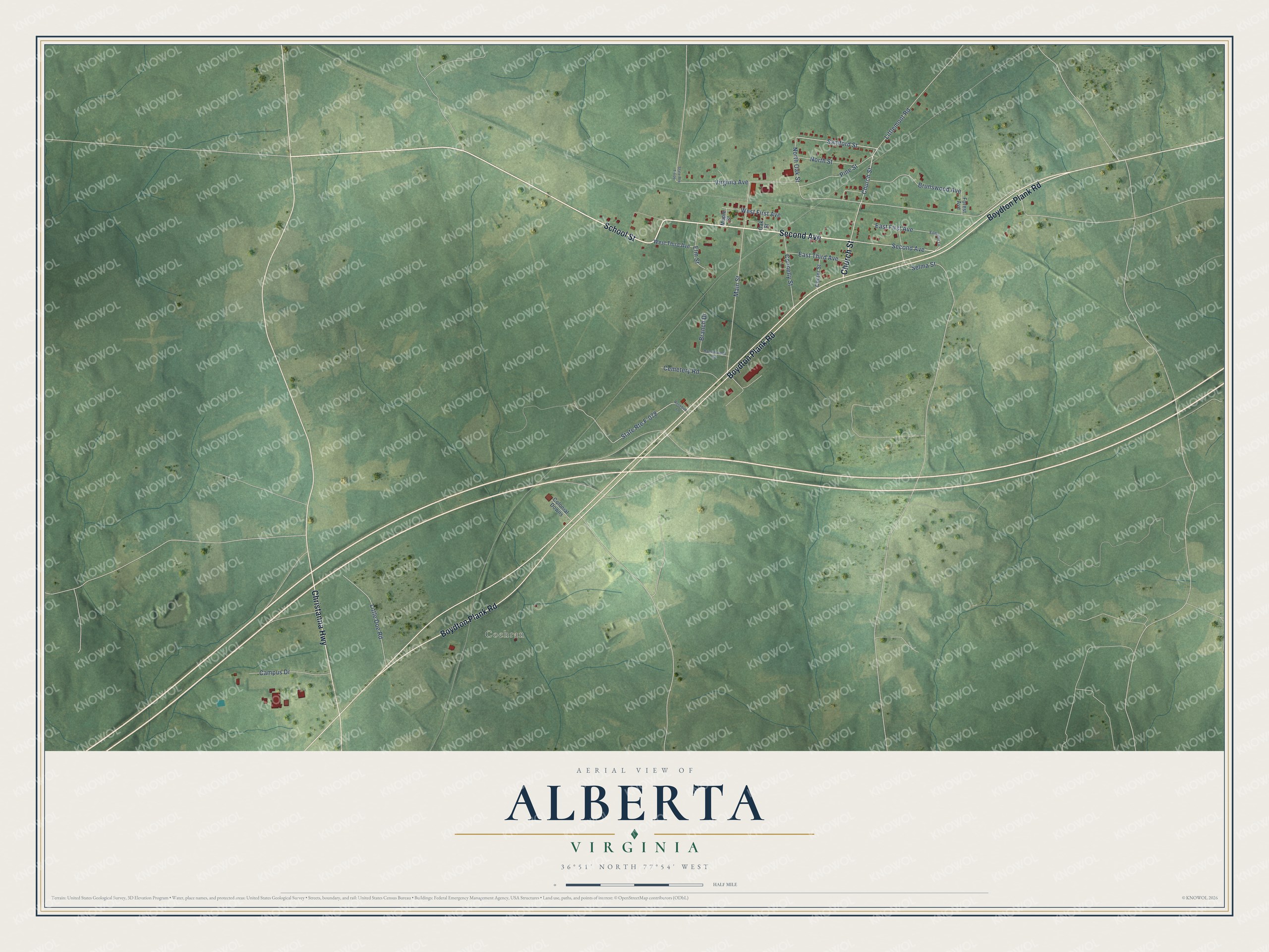 Watermarked full-map preview of Alberta, Virginia
