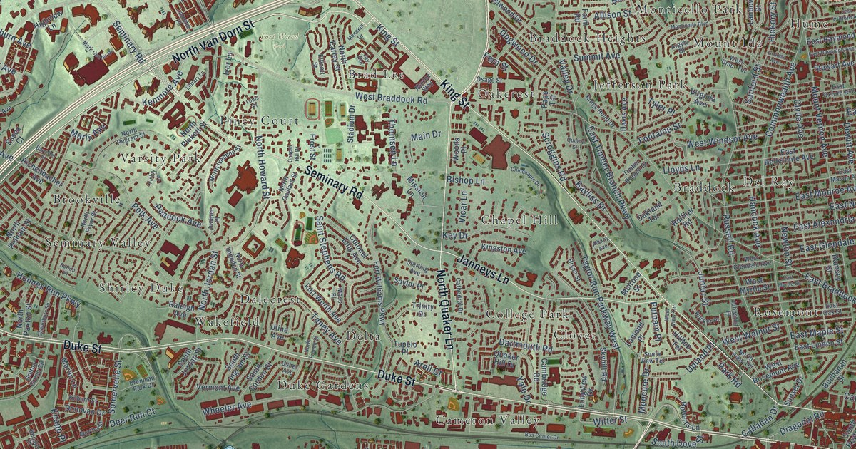 Map of Alexandria, Virginia in 2026
