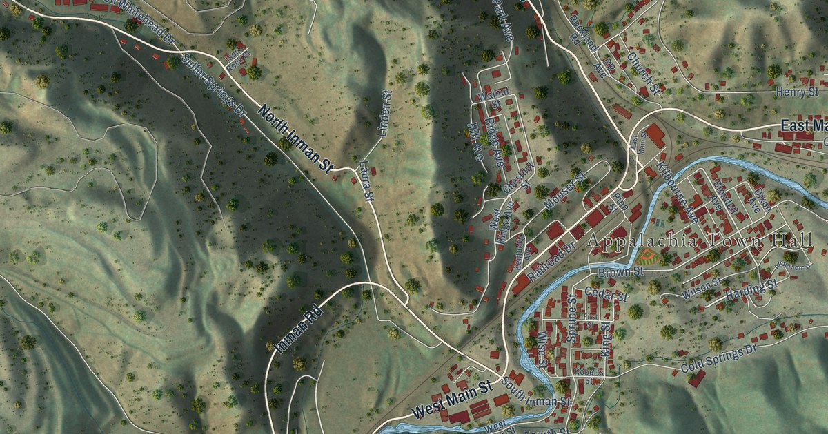 Map of Appalachia, Virginia in 2026