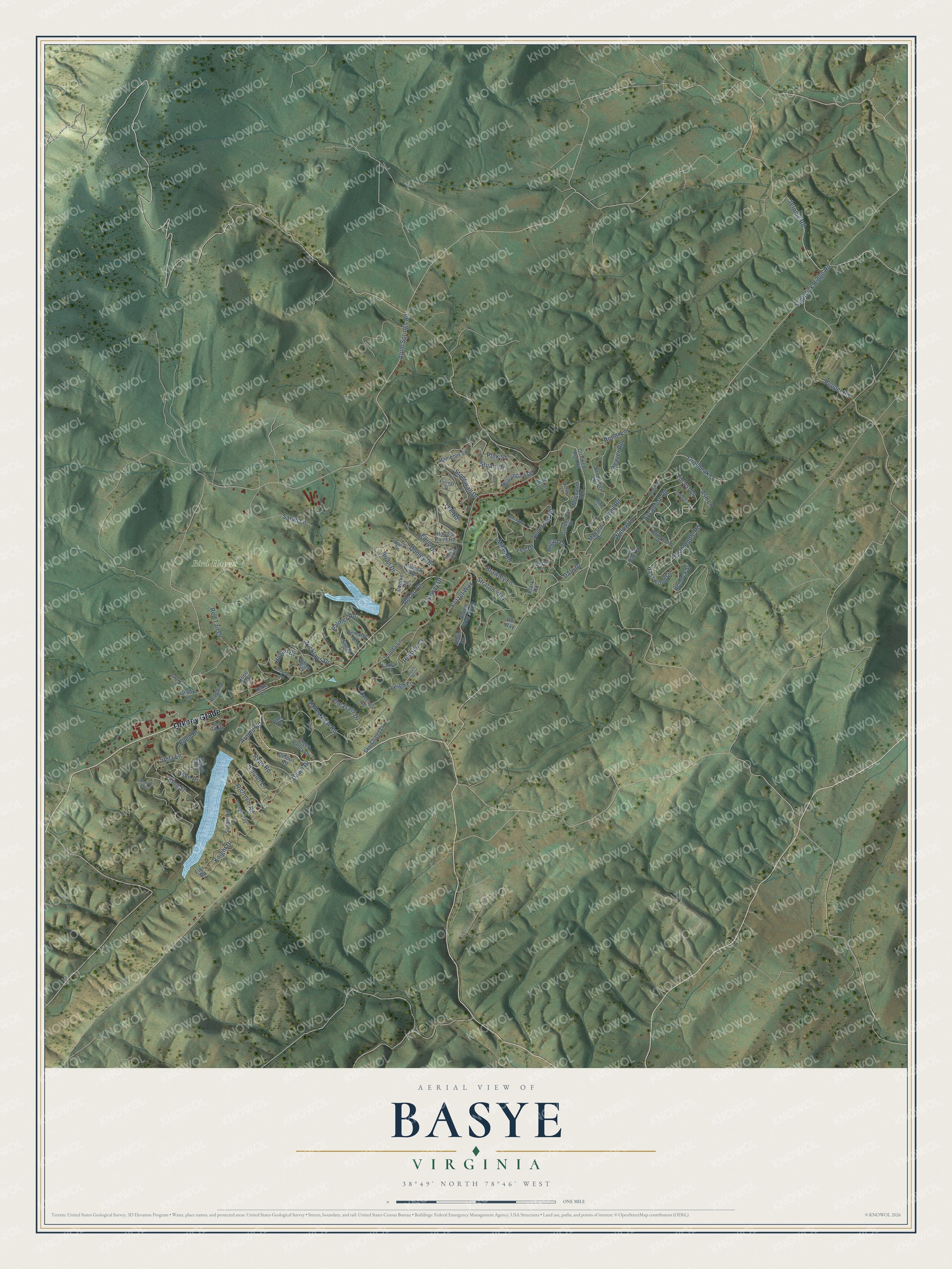 Watermarked full-map preview of Basye, Virginia