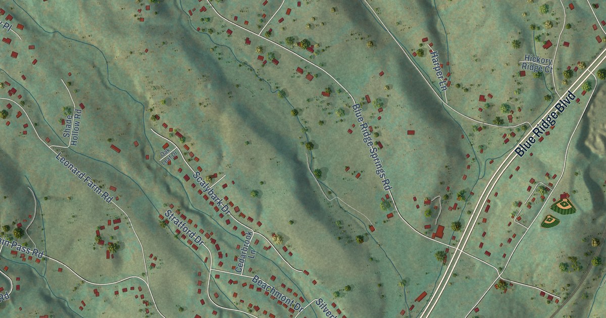 Map of Blue Ridge, Virginia in 2026