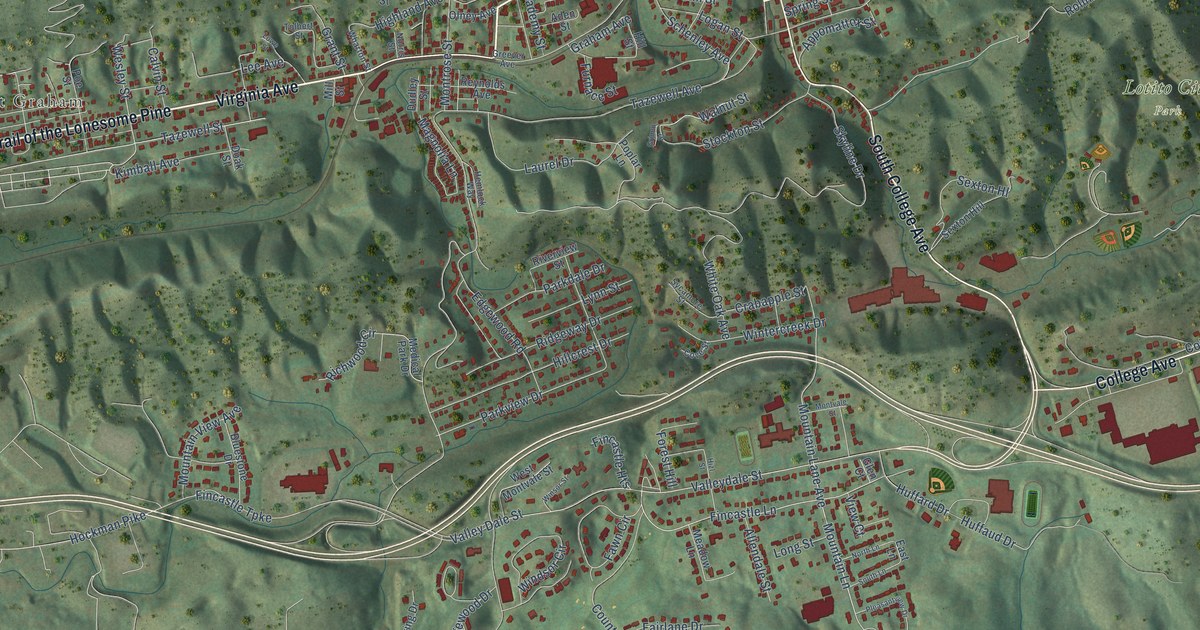 Map of Bluefield, Virginia in 2026