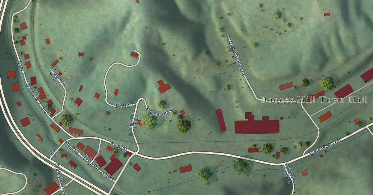 Map of Boones Mill, Virginia in 2026