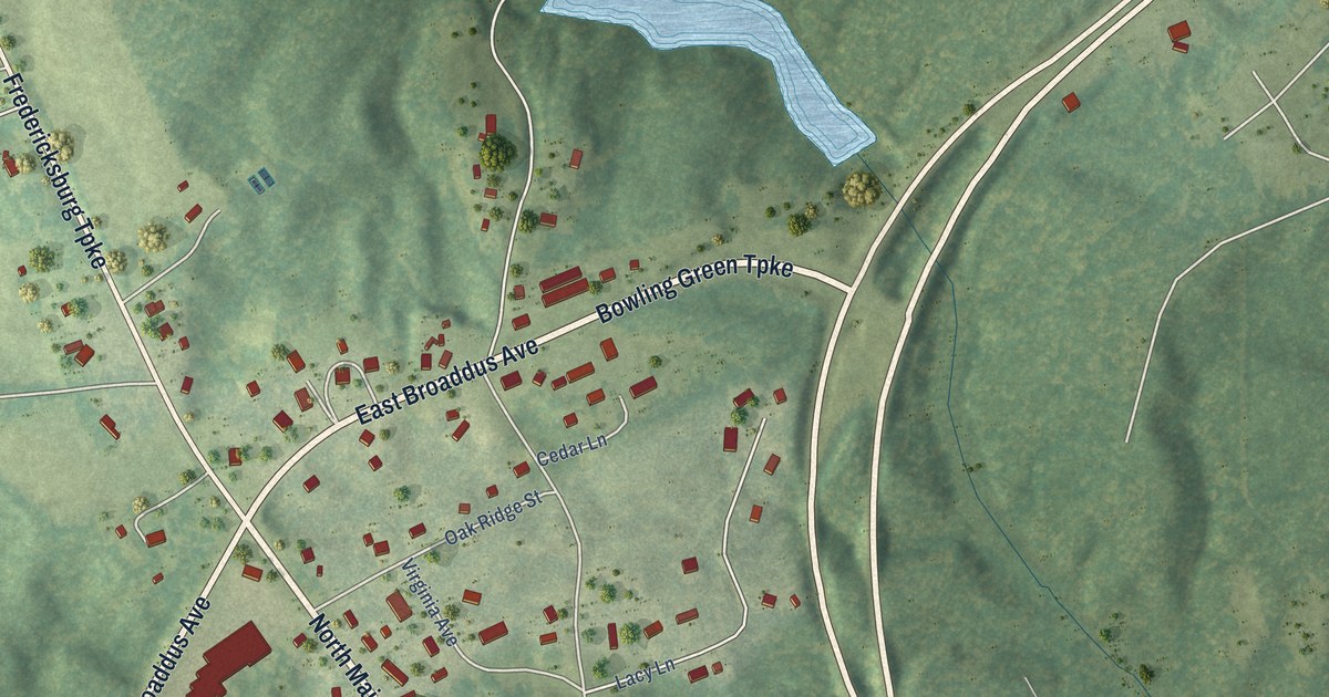 Map of Bowling Green, Virginia in 2026